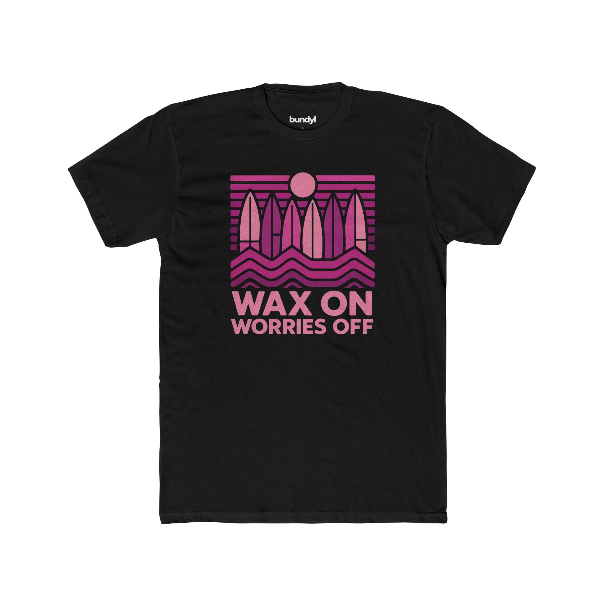 Boards Up 'Wax On' Fitted Tee - Hot Summer Pink