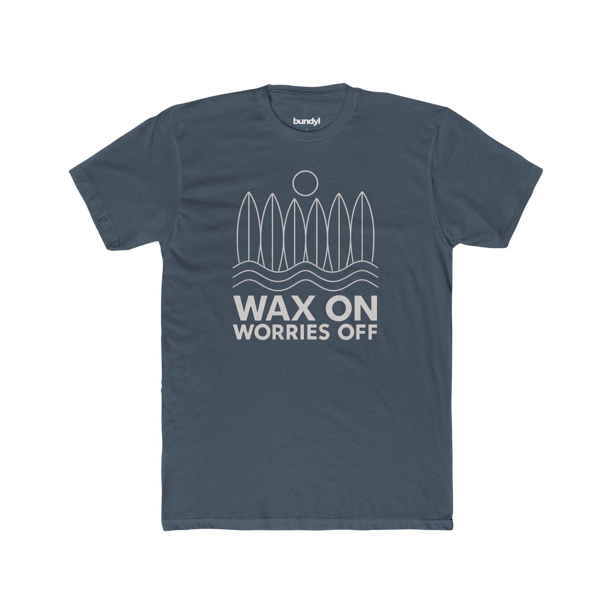 Boards Up 'Wax On' Fitted Tee - White Outline