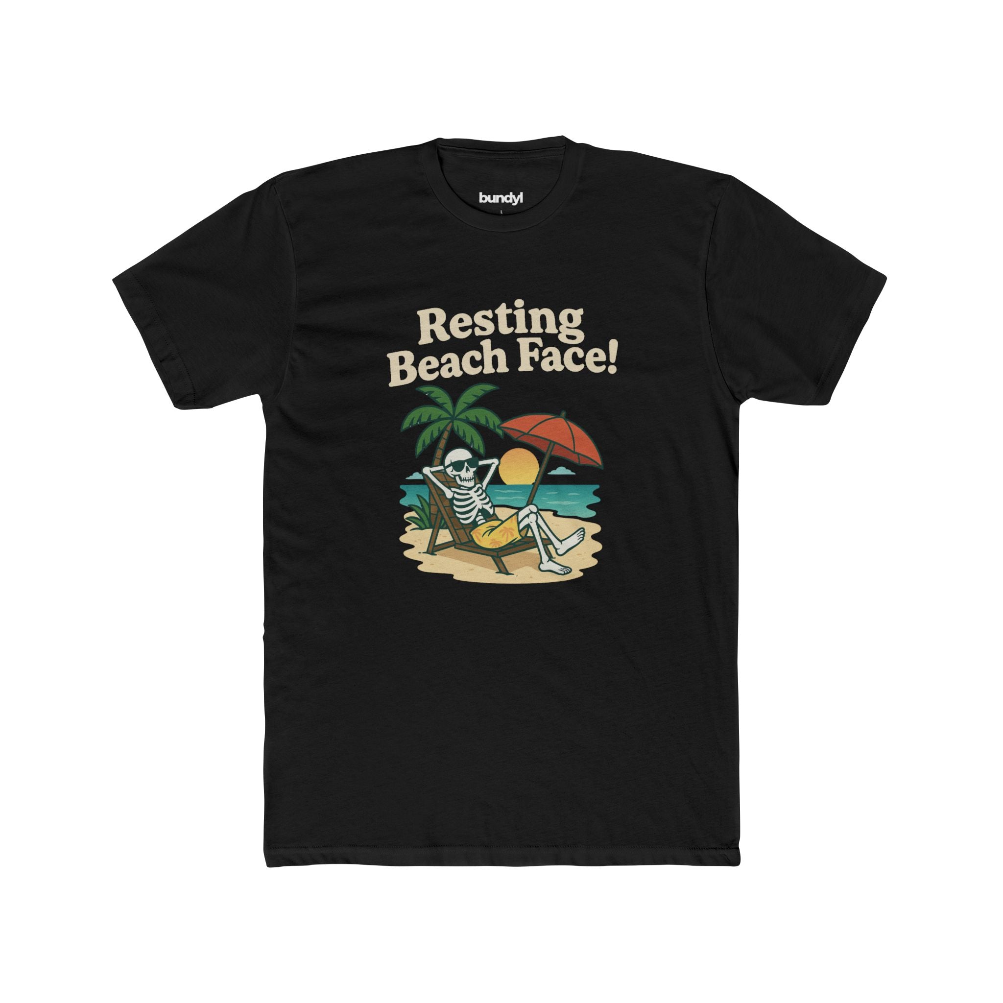 Skully 'Resting Beach Face' Fitted Tee