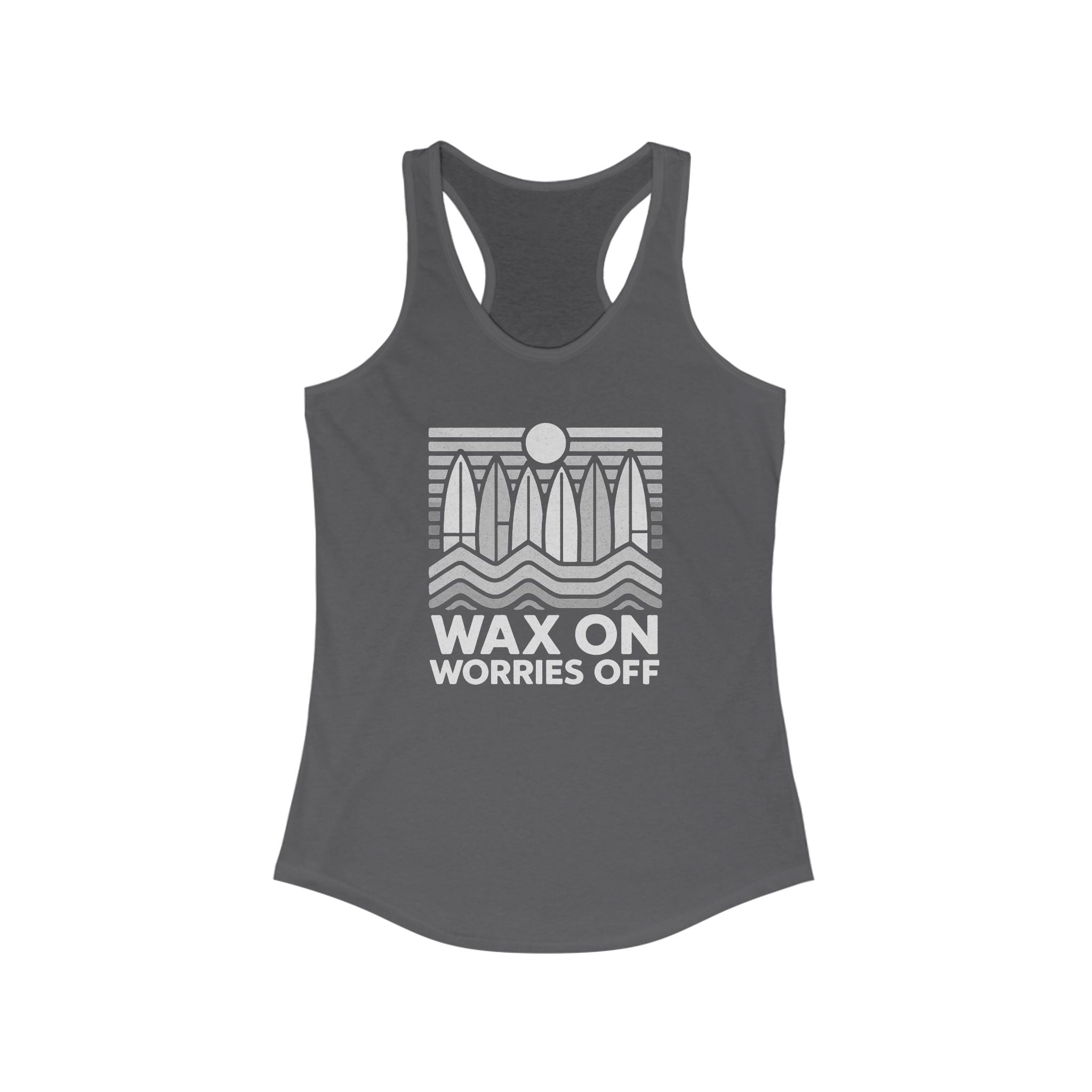 Boards Up 'Wax On' Racerback Tank - Wave White