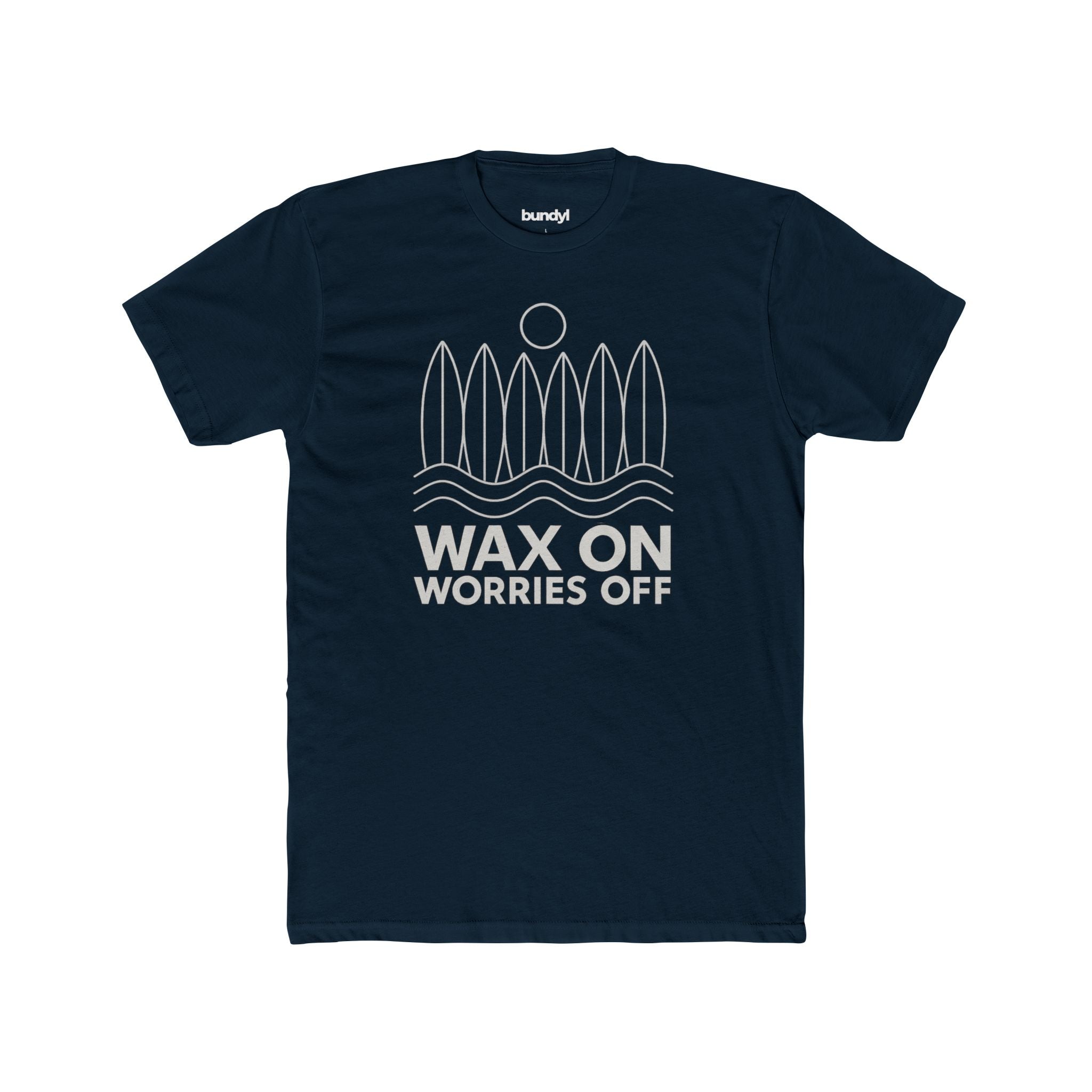 Boards Up 'Wax On' Fitted Tee - White Outline