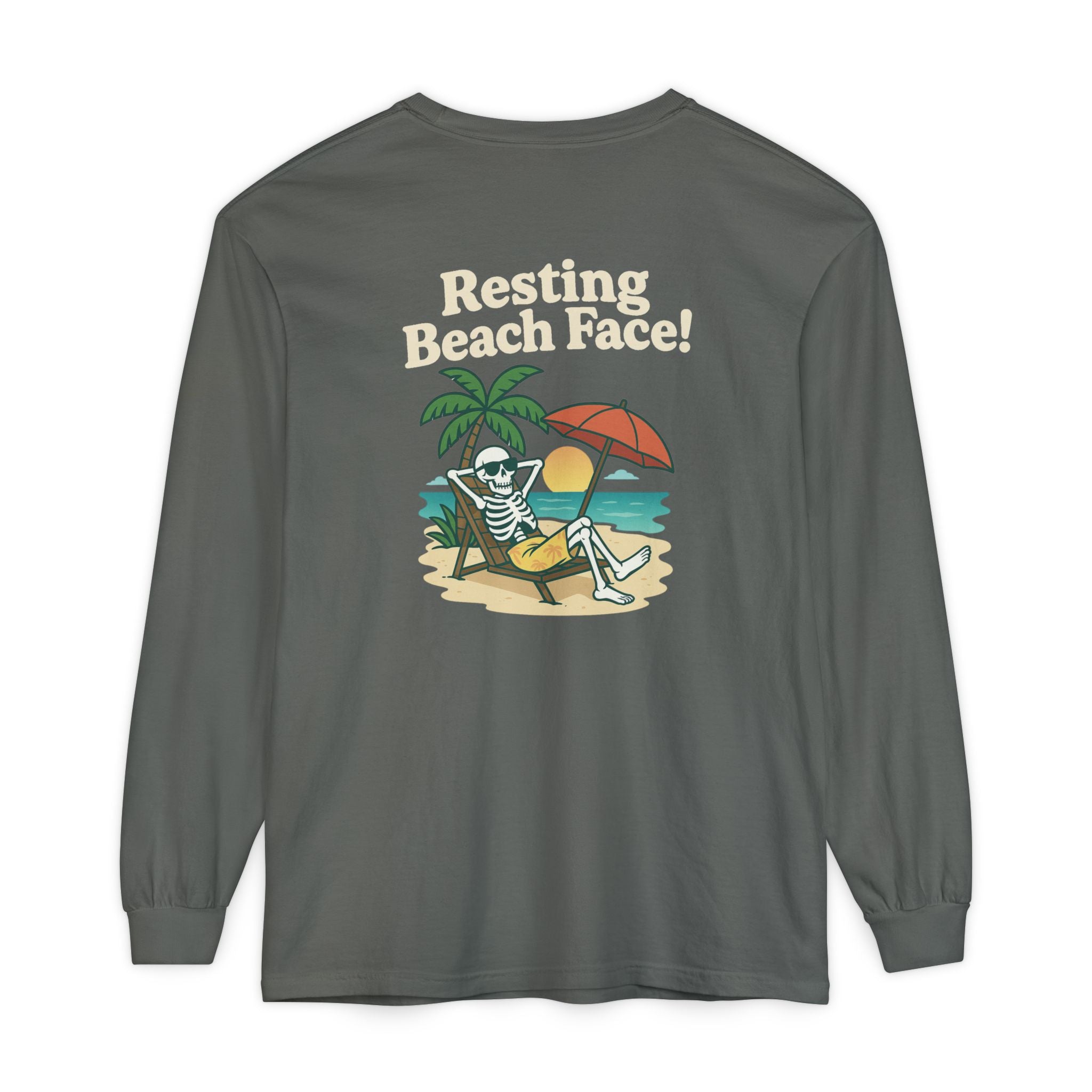 Skully 'Resting Beach Face' Long Sleeve Tee - Classic