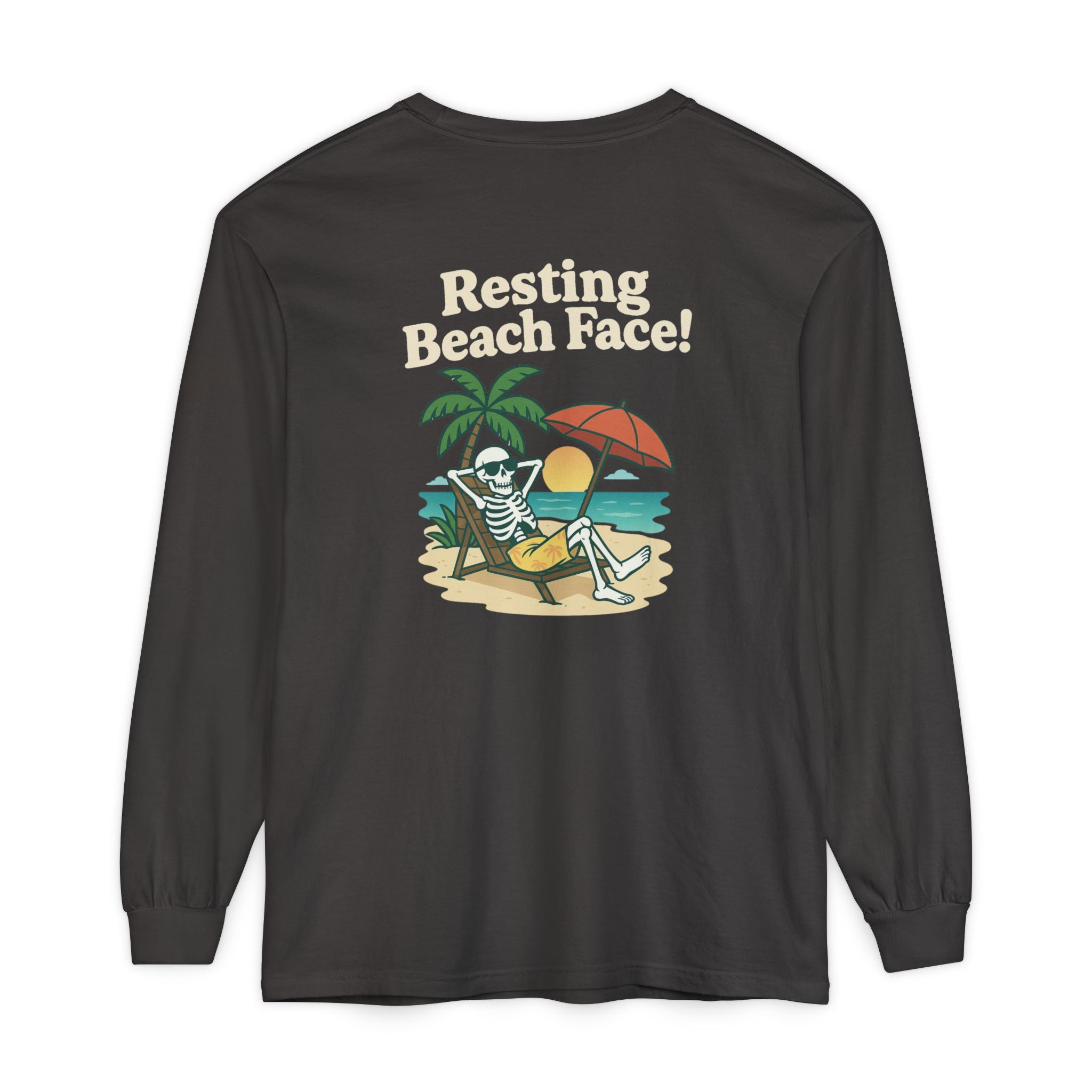 Skully 'Resting Beach Face' Long Sleeve Tee - Classic