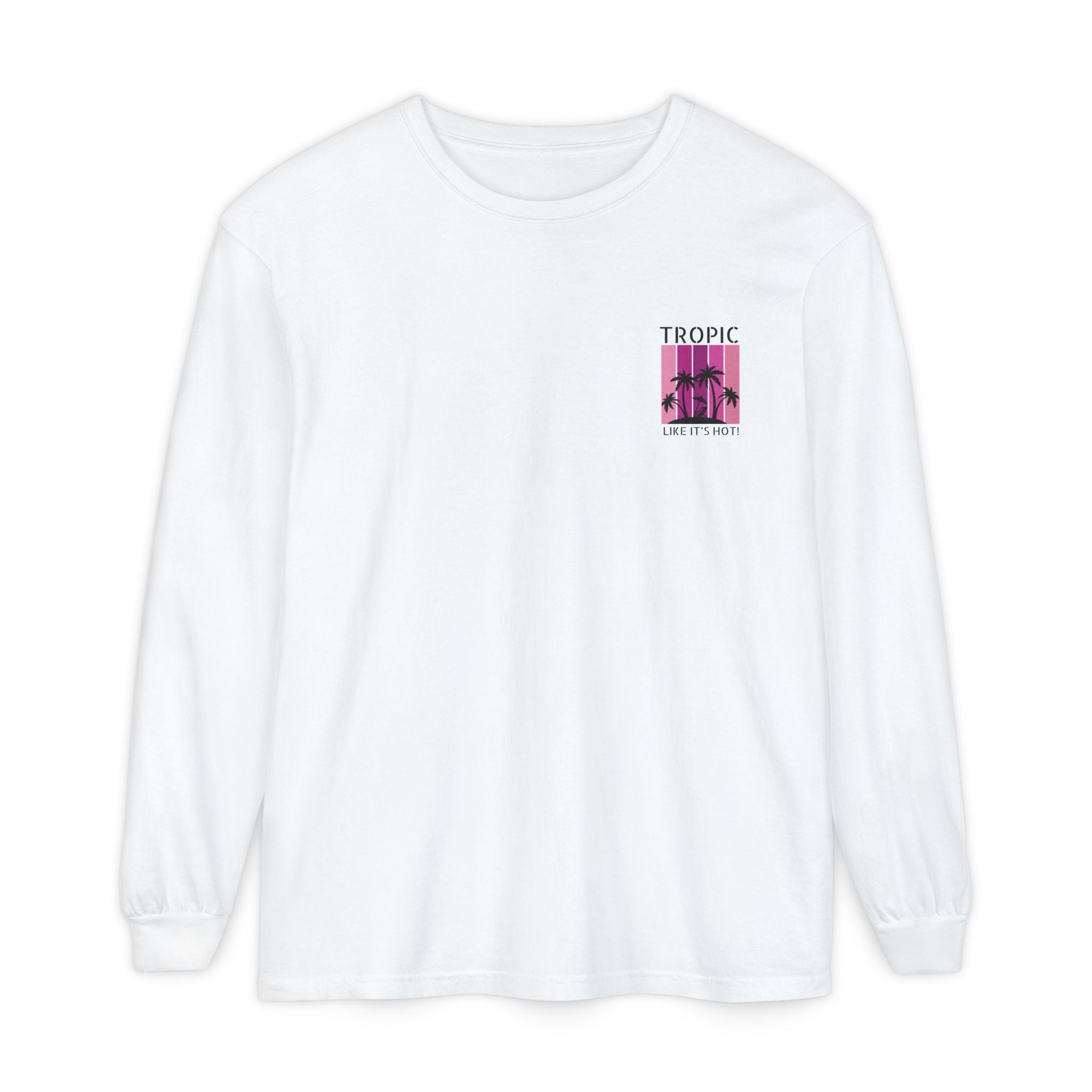 Tropic Panels Long Sleeve Tee - Hot Summer Pink