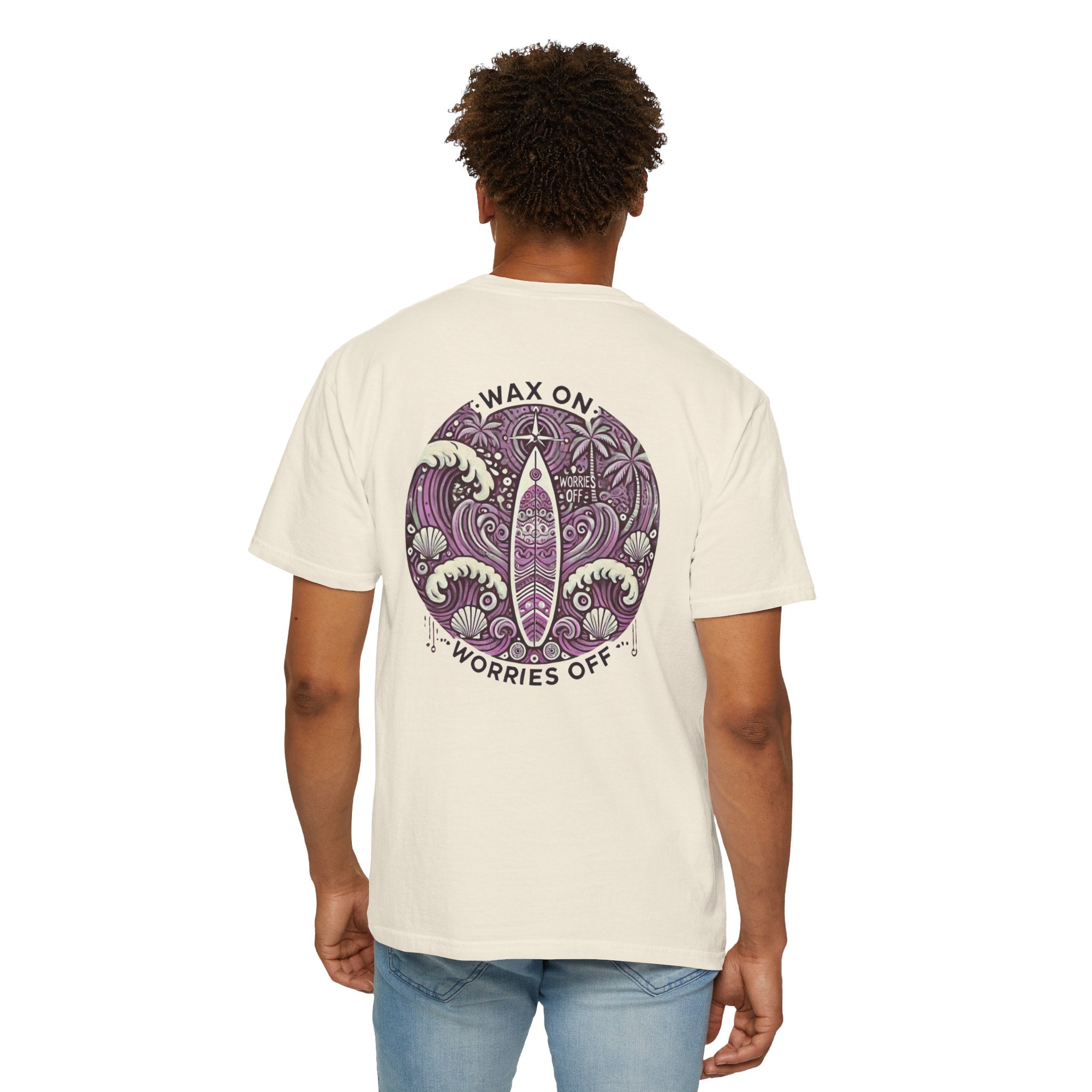 Vintage 'Wax On' Relaxed Tee - Lilac