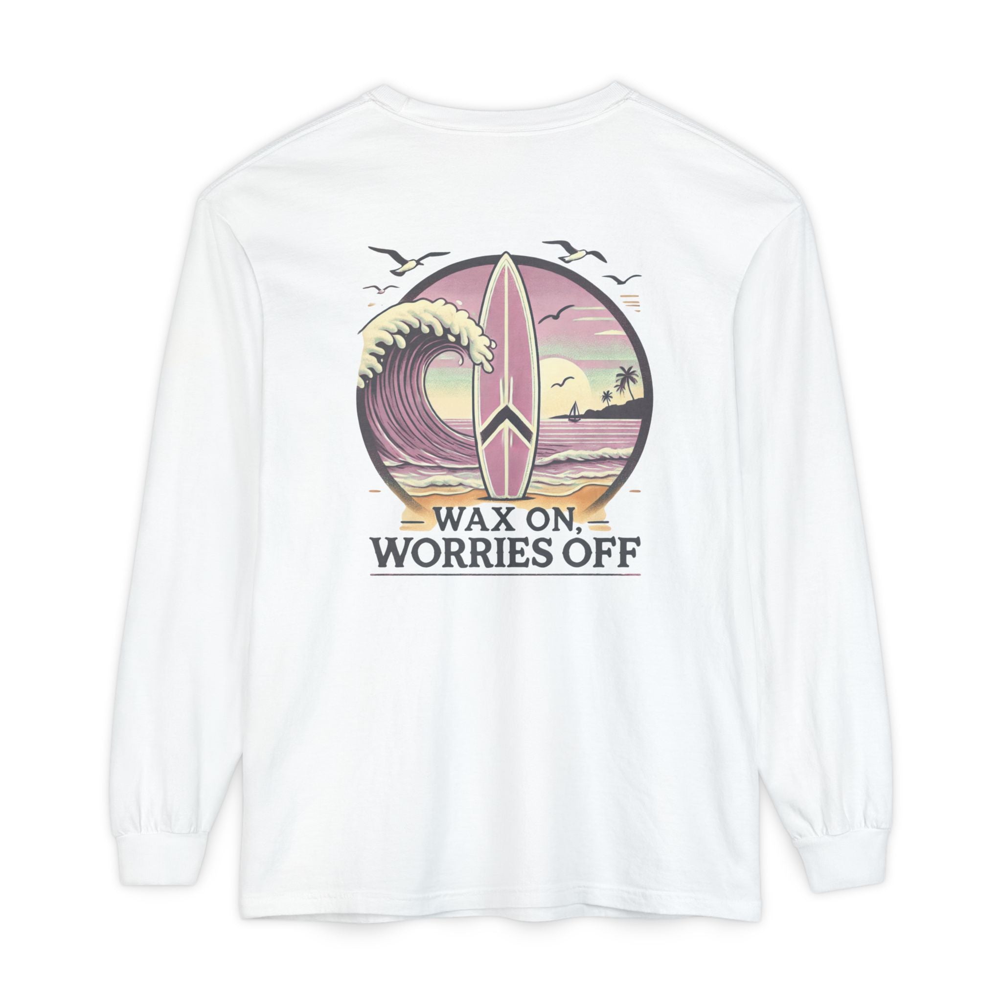 Wave Crest 'Wax On' Long Sleeve Tee - Clamshell Pink