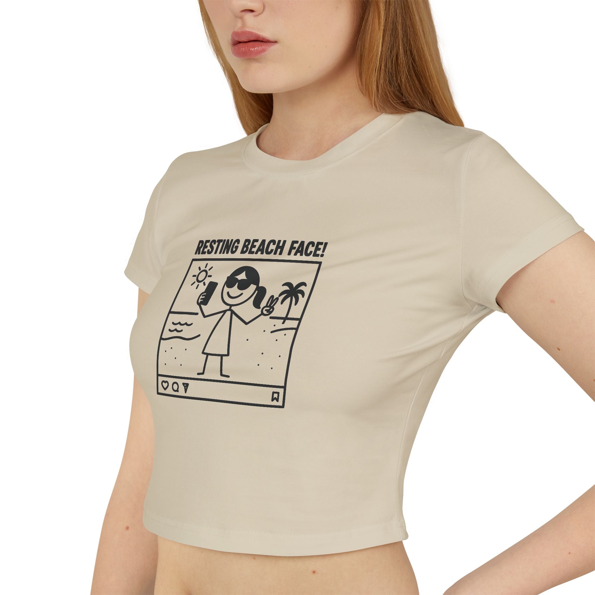 Resting Beach Face! Cropped Fitted Tee - Selfie Girl