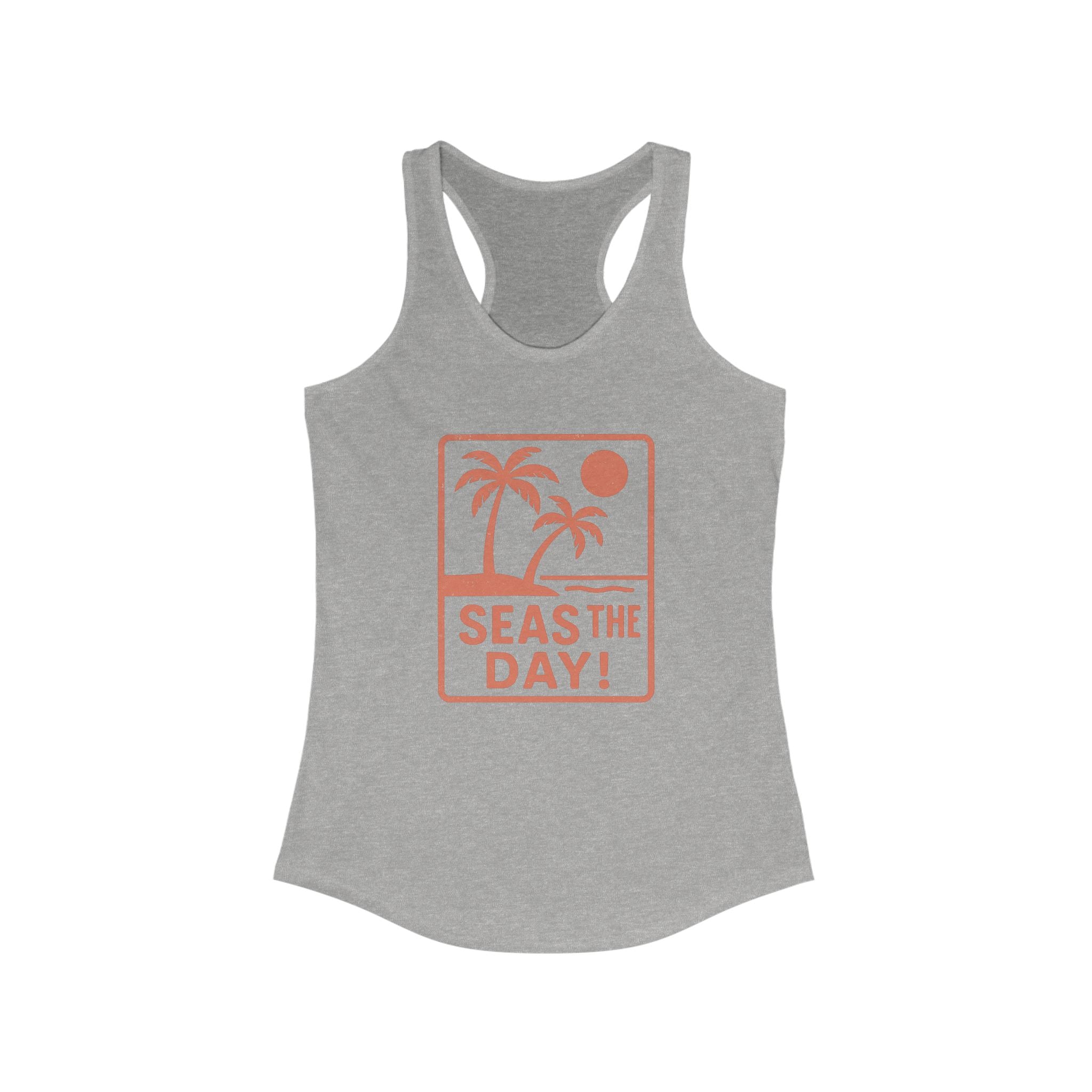 Tropic Beach 'Seas the Day' Racerback Tank - Sunset Orange
