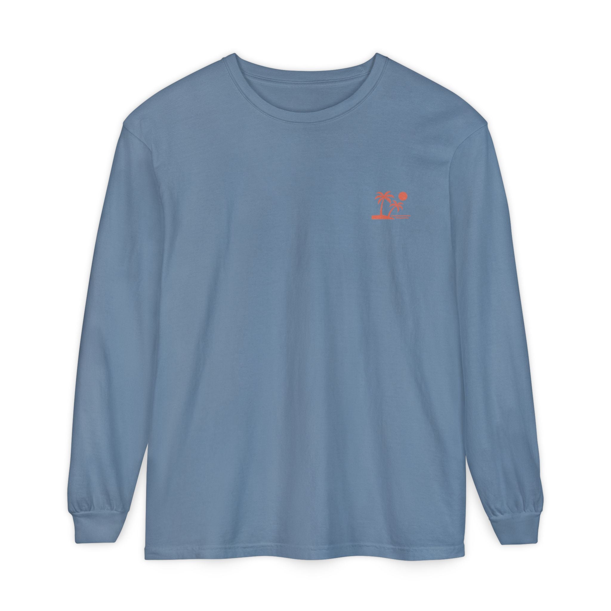 Tropic Beach 'Seas the Day' Long Sleeve Tee - Sunset Orange