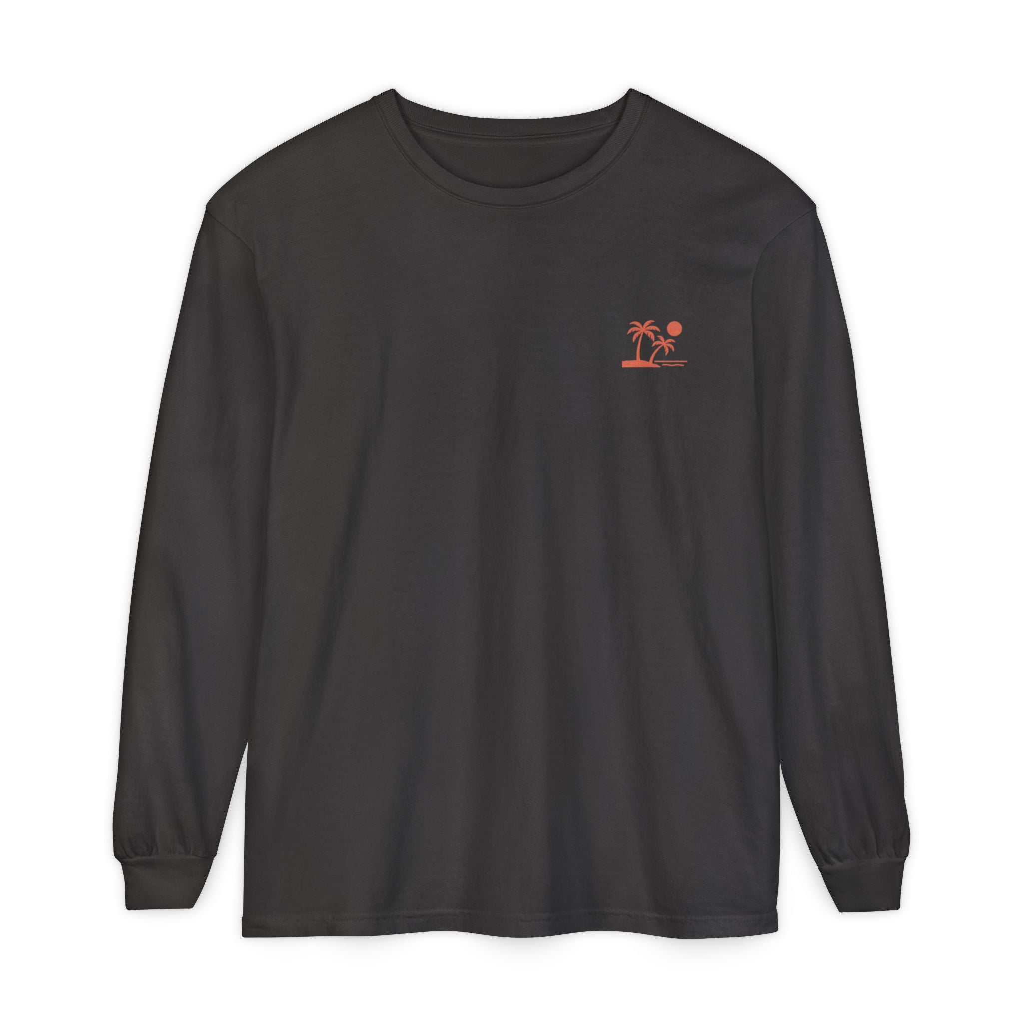 Tropic Beach 'Seas the Day' Long Sleeve Tee - Sunset Orange