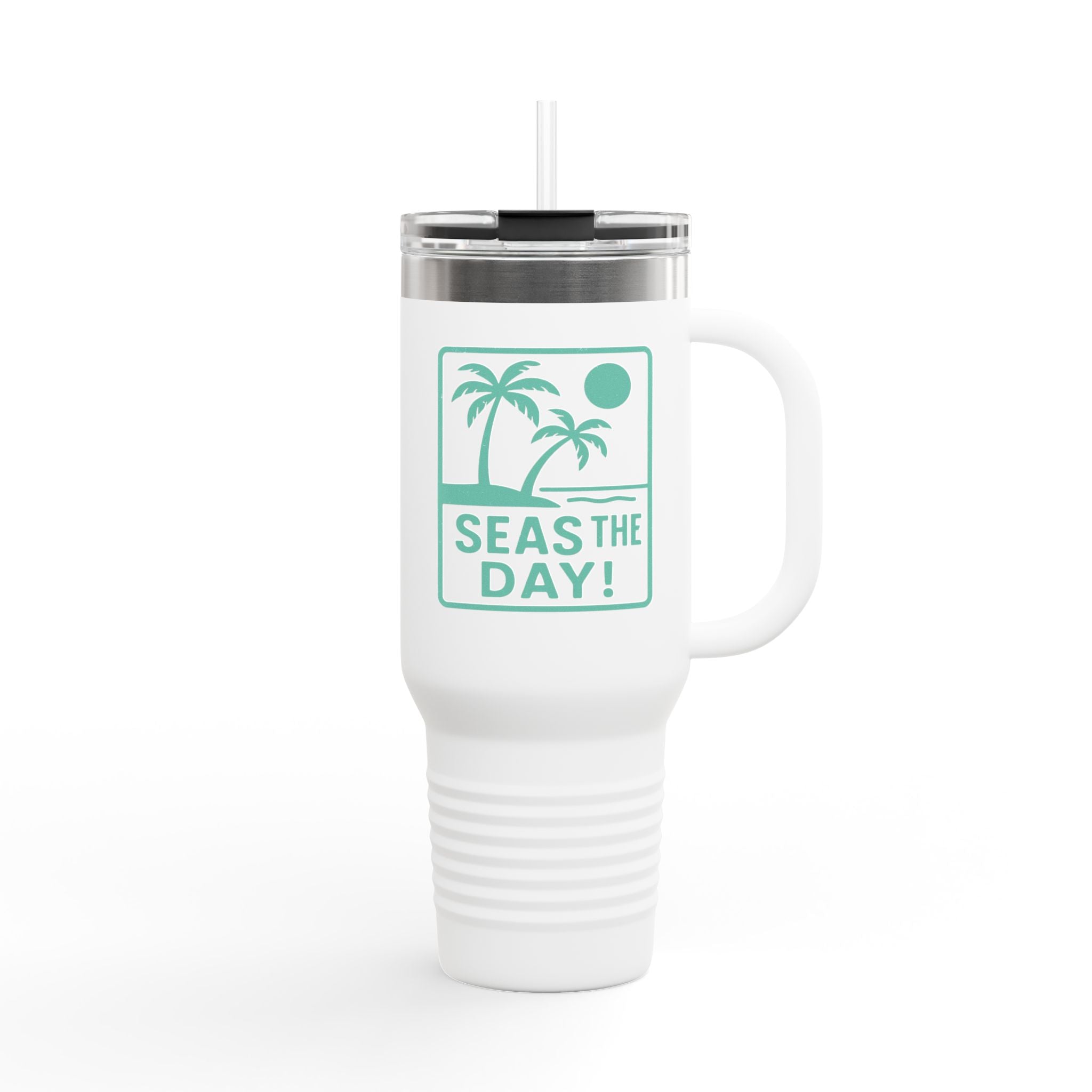Tropic Beach 'Seas the Day' Tumbler - Seafoam Green