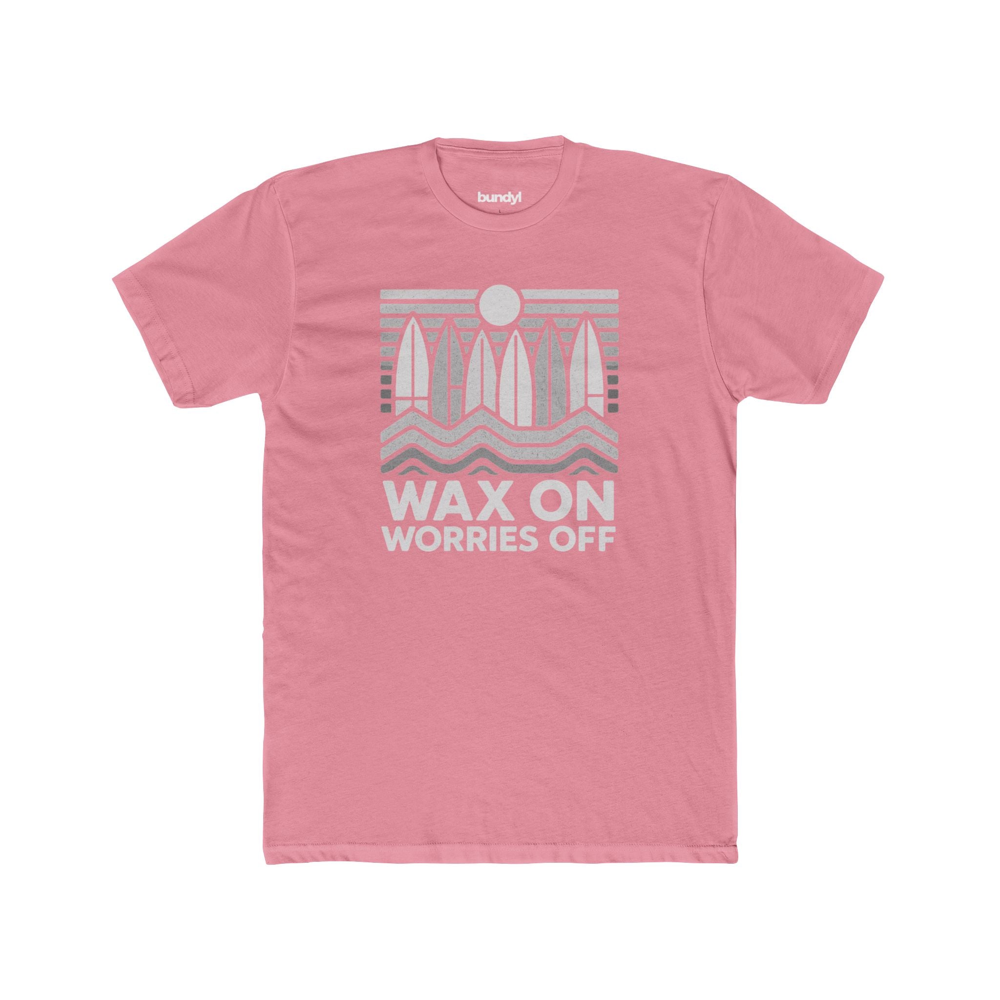 Boards Up 'Wax On' Fitted Tee - Wave White
