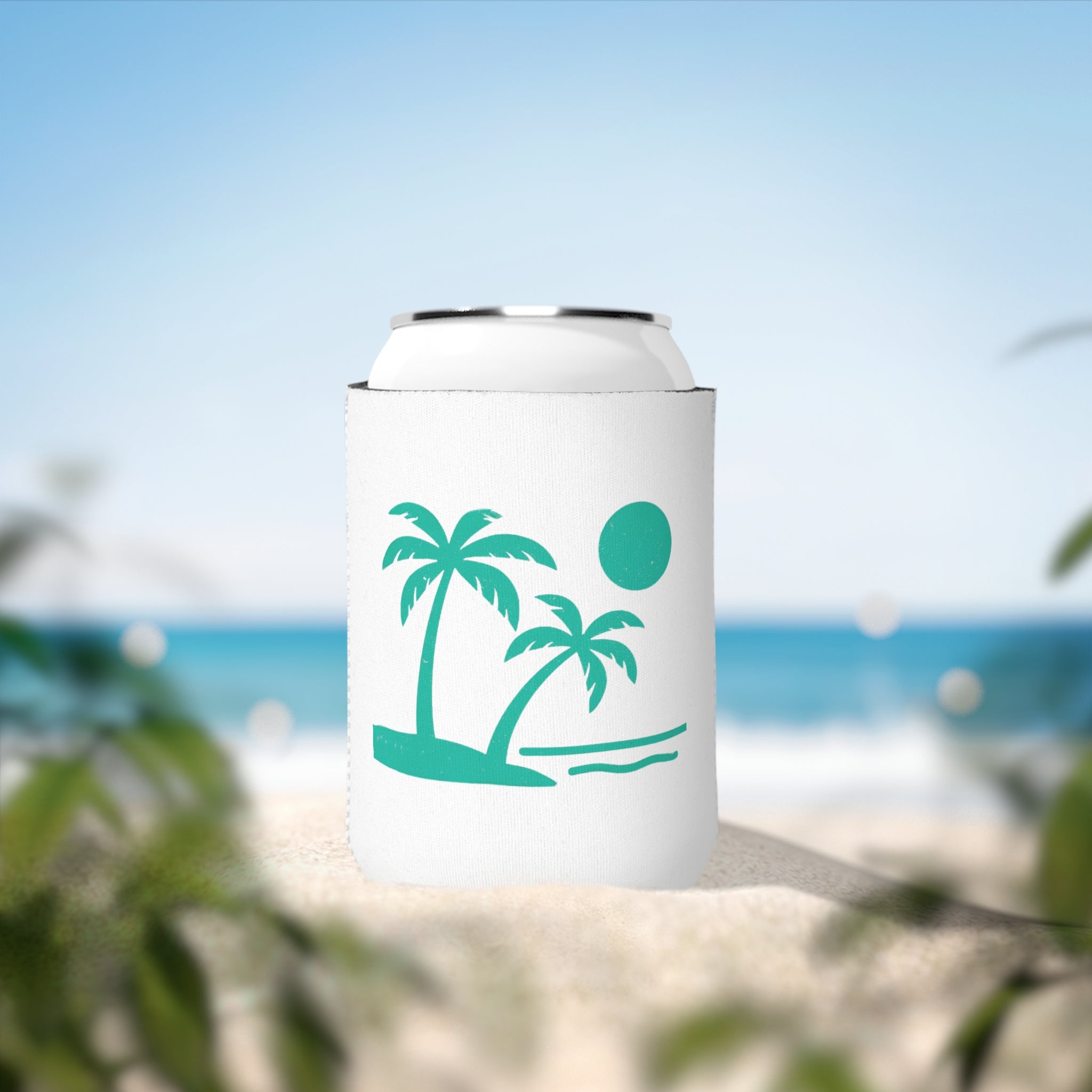 Tropic Beach Can Cooler - Seafoam Green
