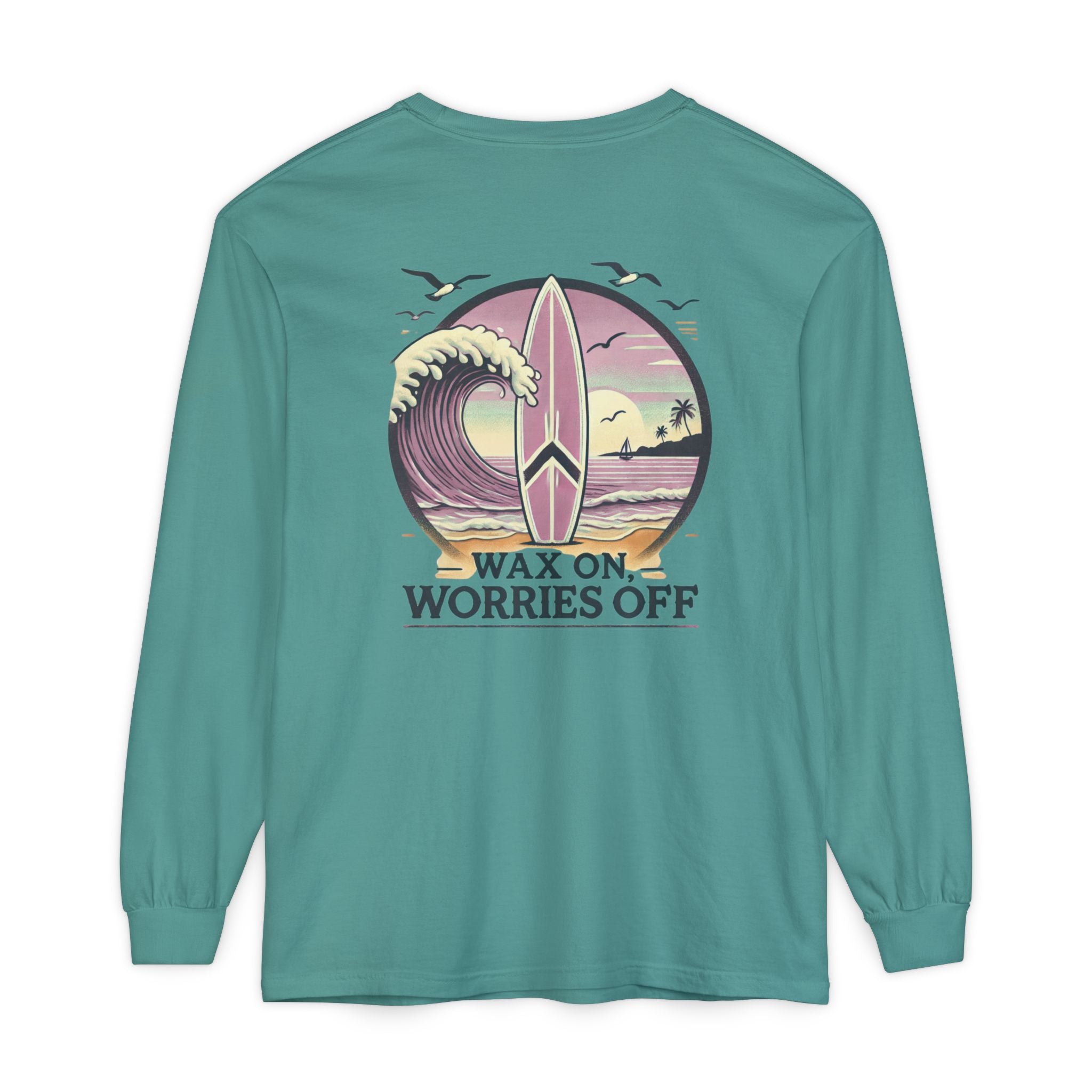 Wave Crest 'Wax On' Long Sleeve Tee - Clamshell Pink