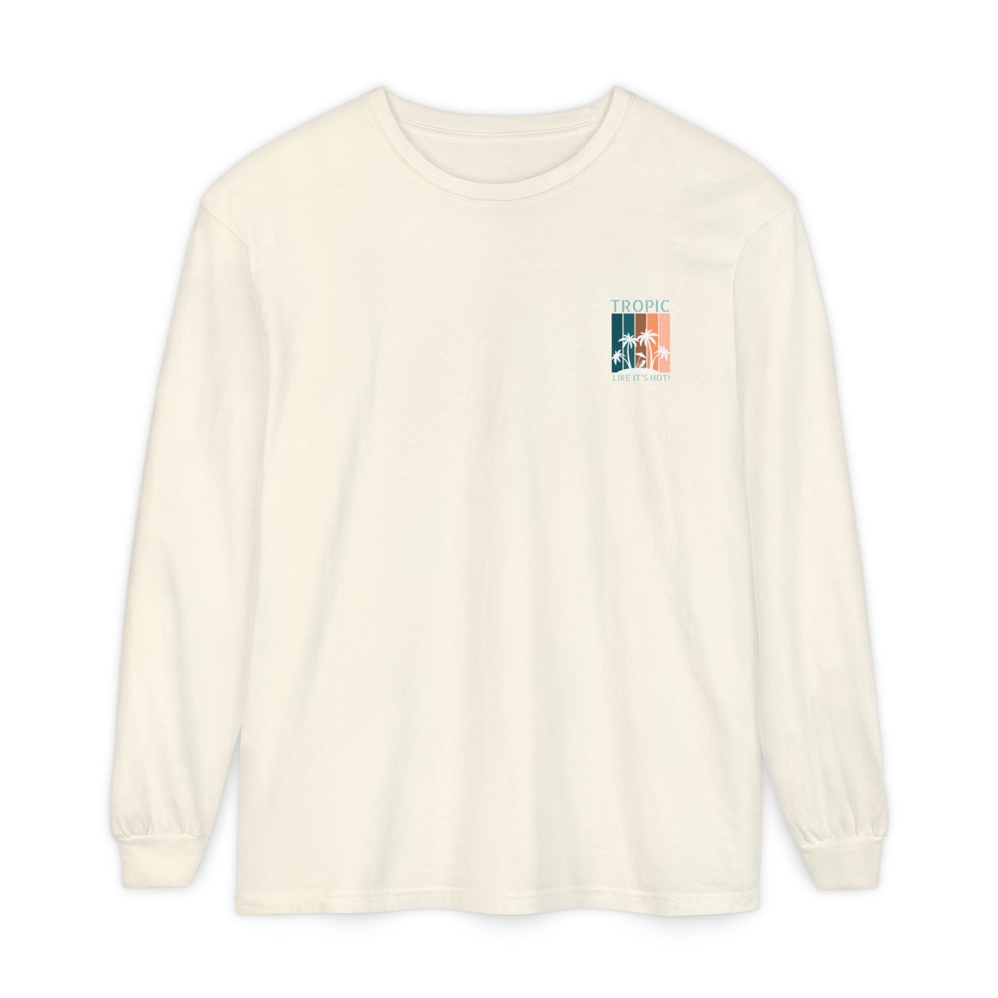 Tropic Panels Long Sleeve Tee - Peaches & Cream