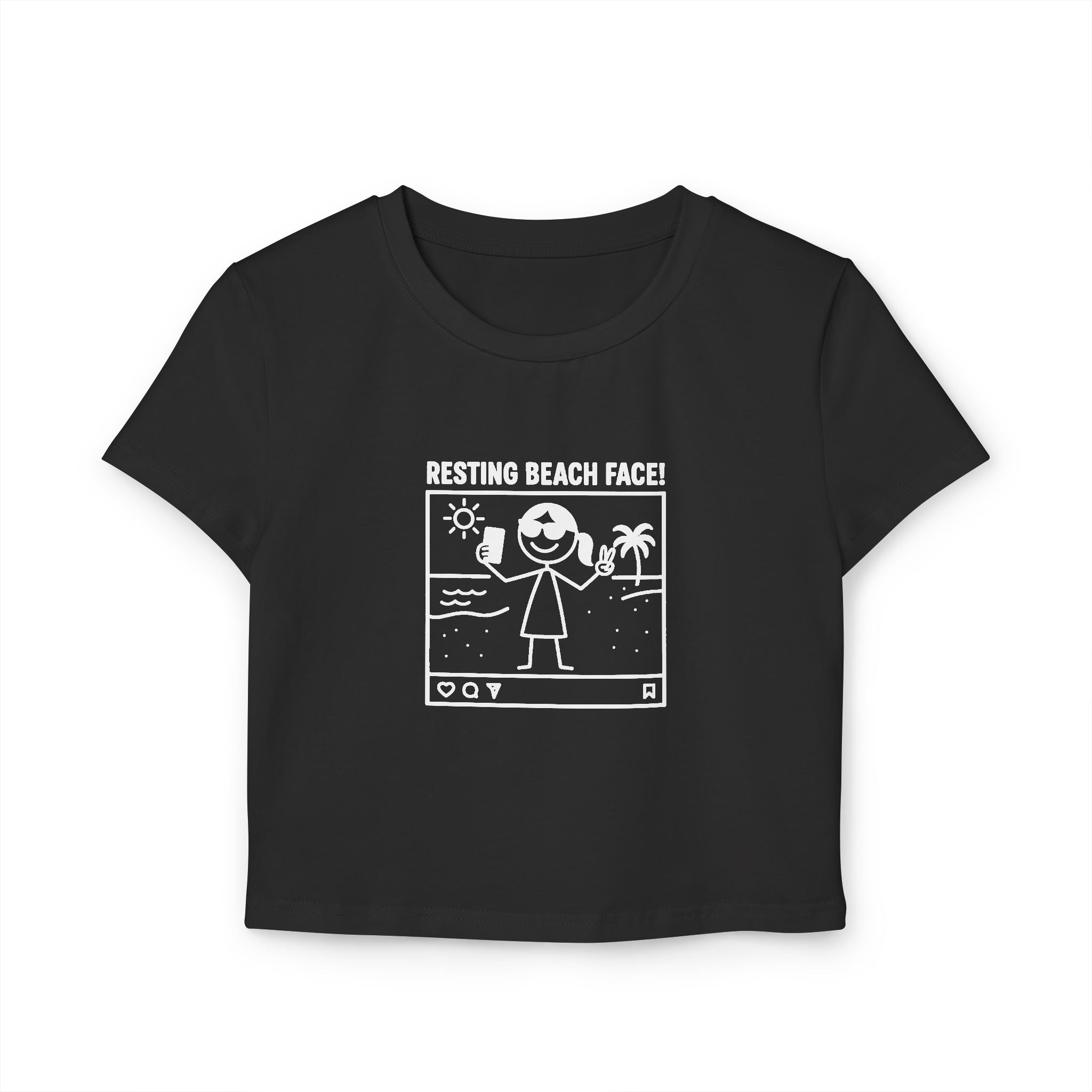 Resting Beach Face! Cropped Fitted Tee - Selfie Girl