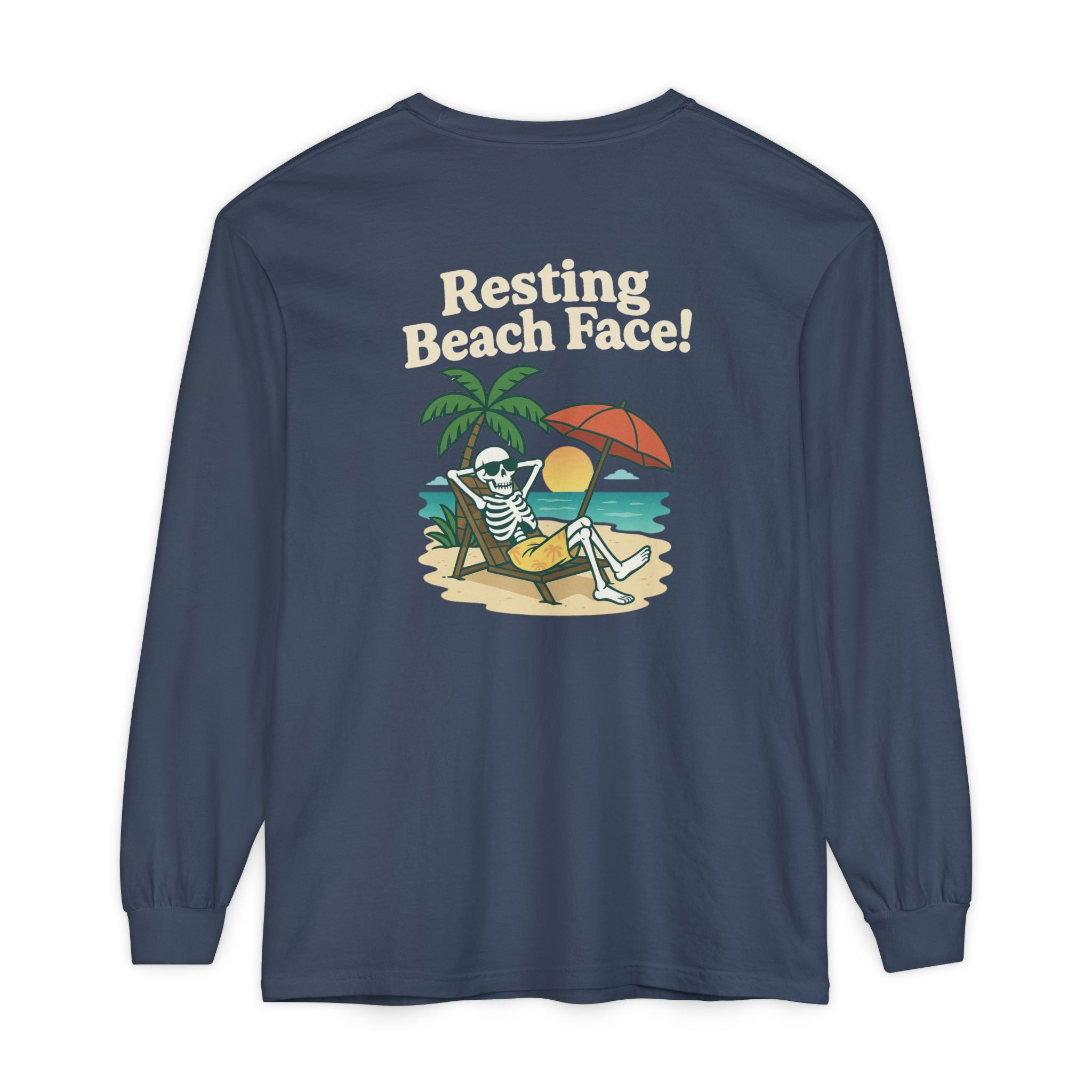 Skully 'Resting Beach Face' Long Sleeve Tee - Classic
