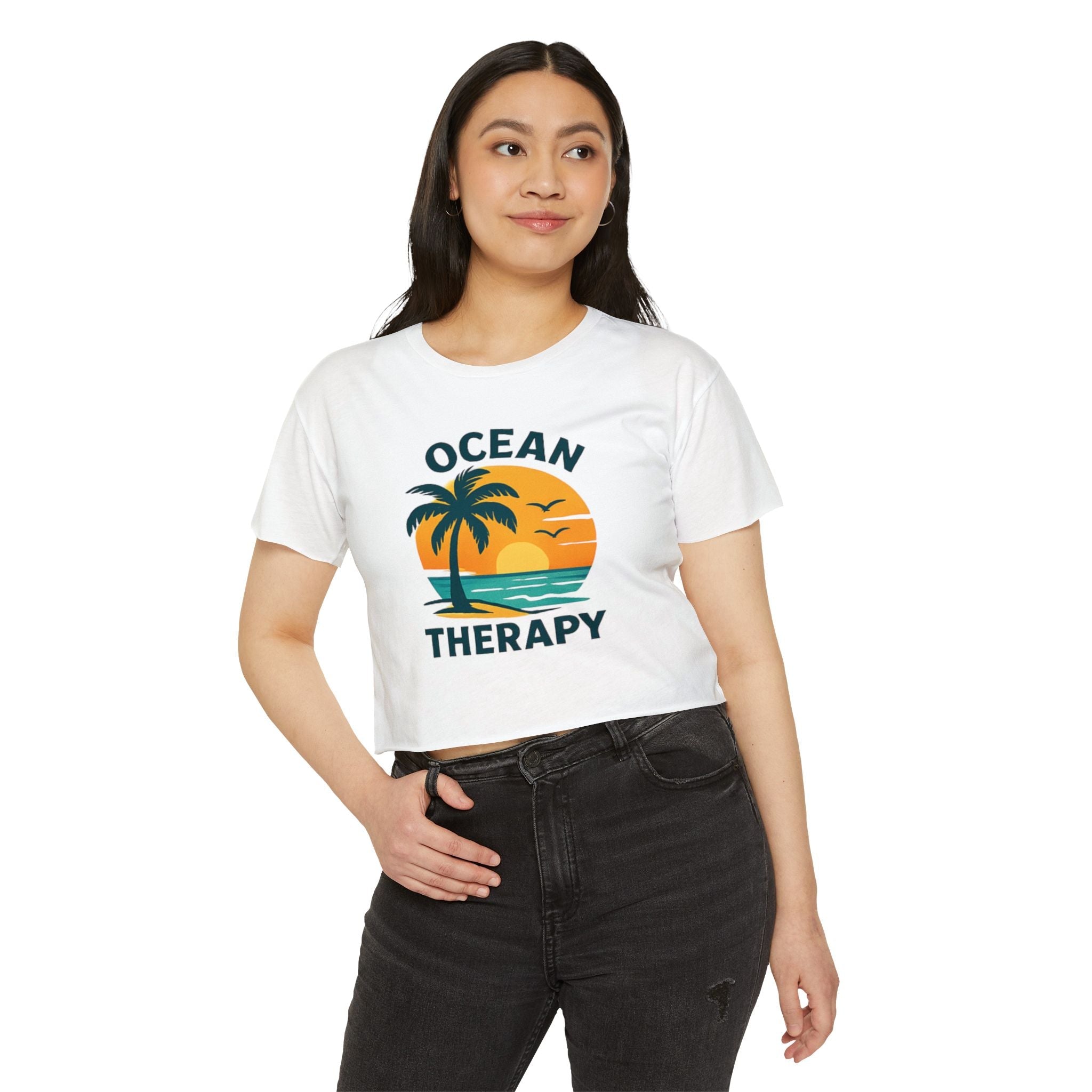 Ocean Therapy Festival Crop Top - Sand & Sea