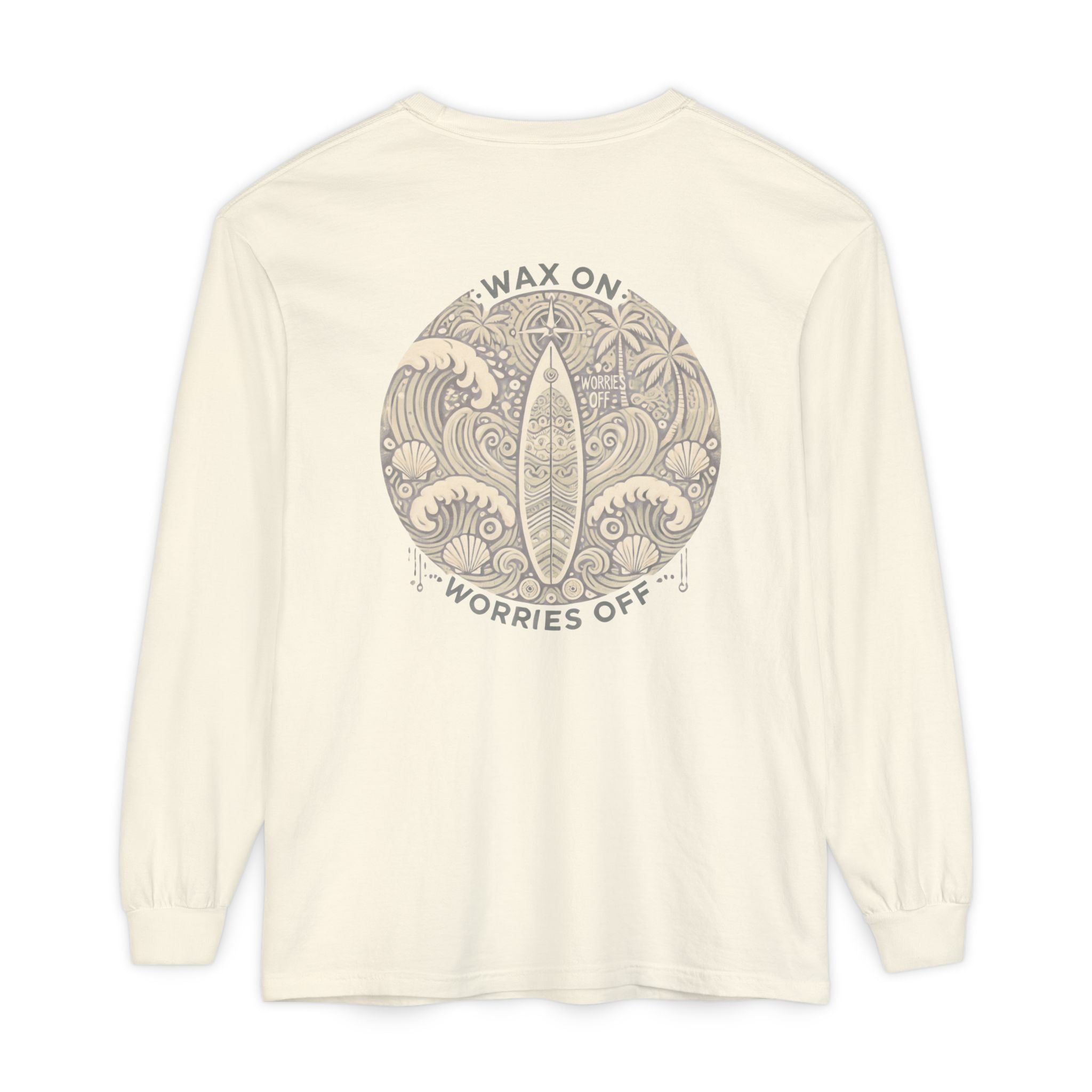 Vintage 'Wax On' Long Sleeve Tee - Sand