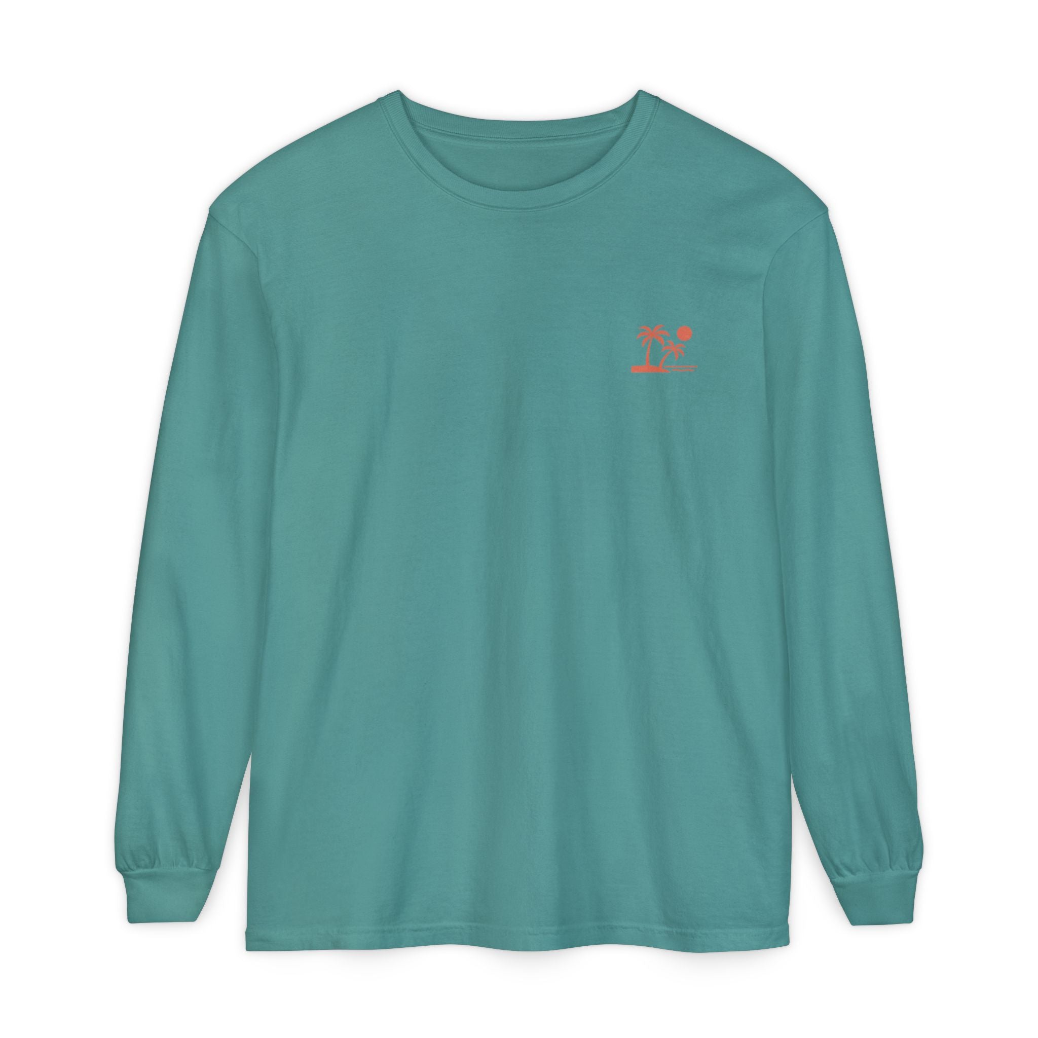 Tropic Beach 'Seas the Day' Long Sleeve Tee - Sunset Orange