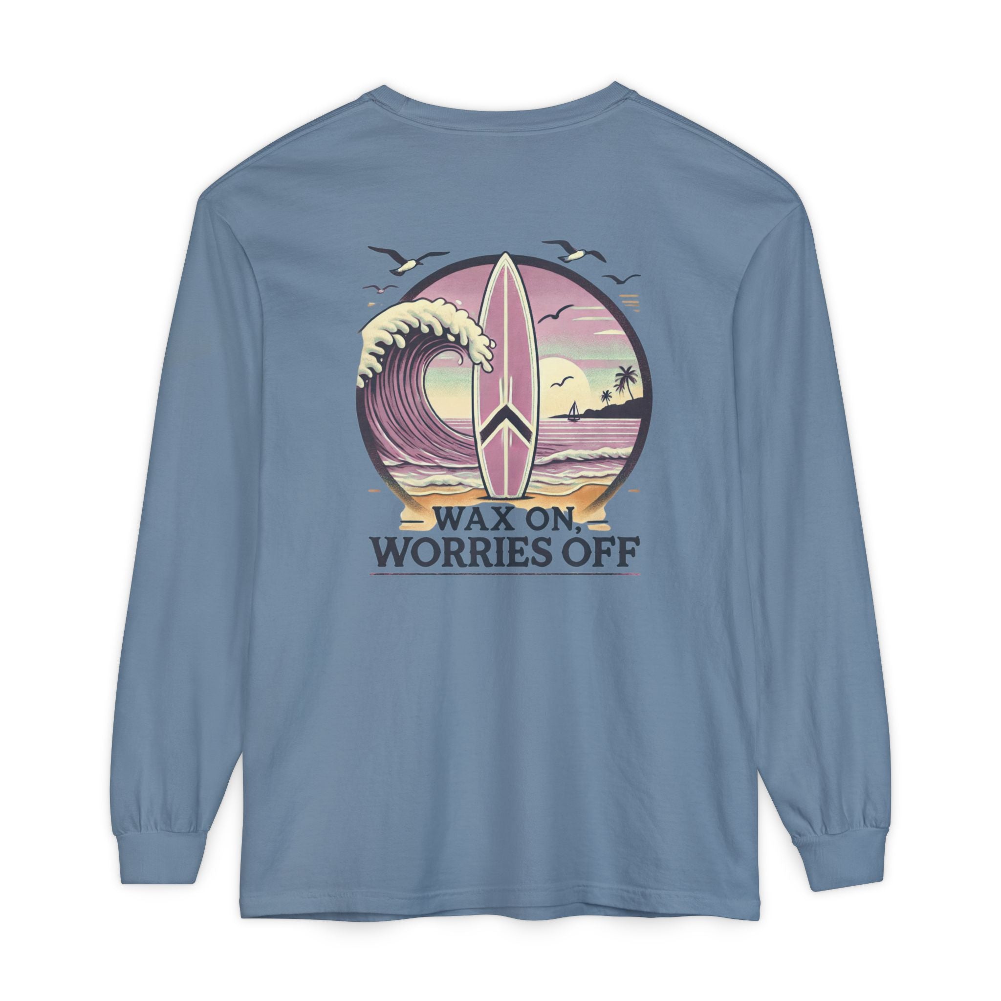 Wave Crest 'Wax On' Long Sleeve Tee - Clamshell Pink
