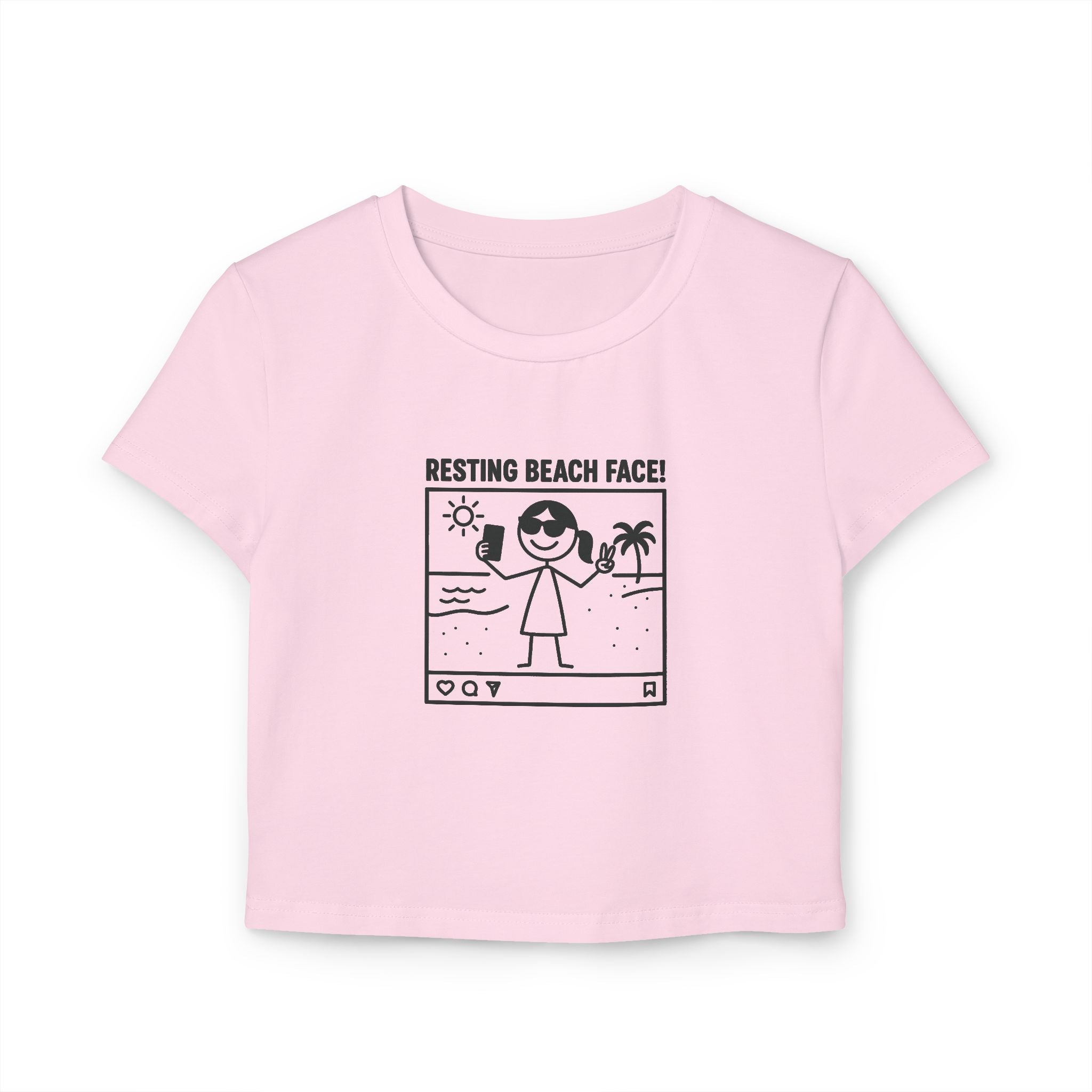 Resting Beach Face! Cropped Fitted Tee - Selfie Girl