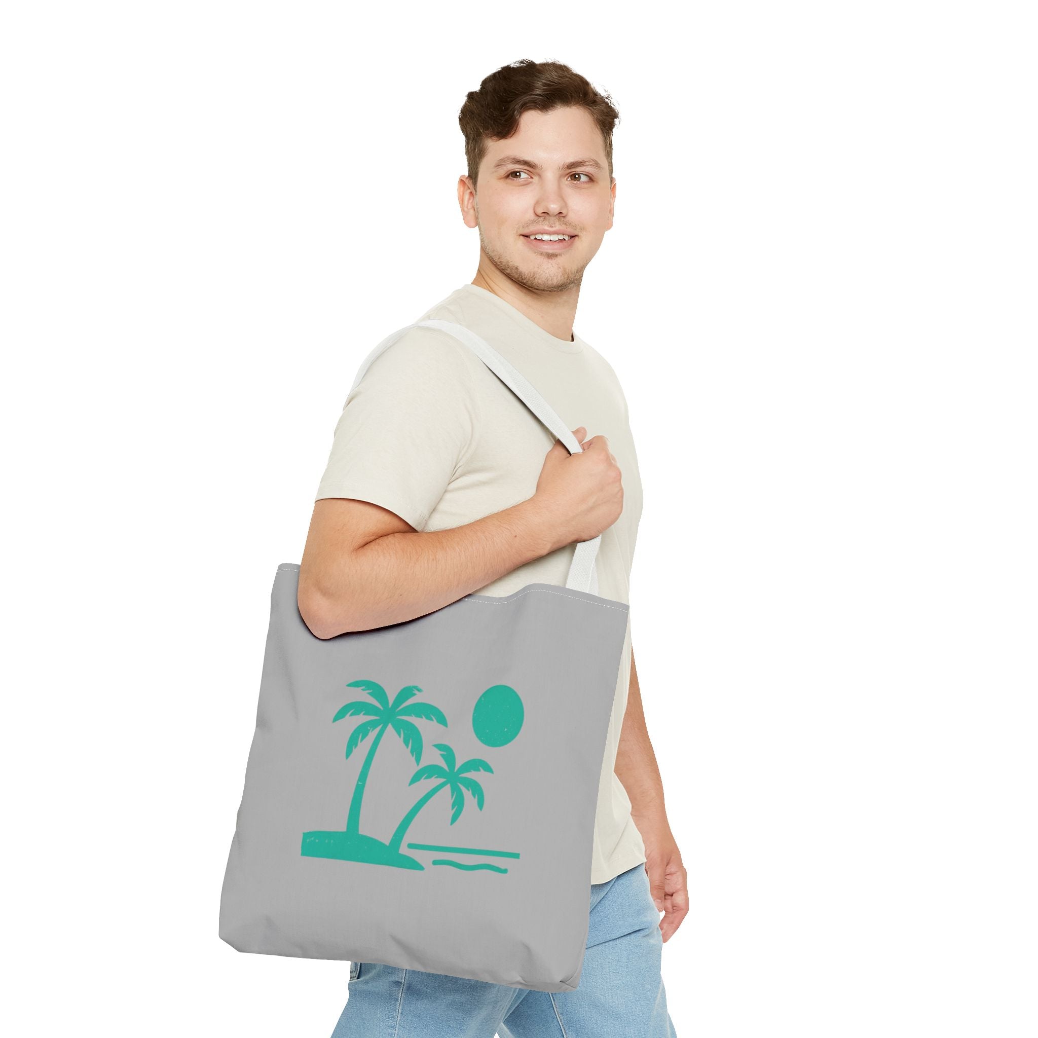 Tropic Beach Canvas Tote Bag - Seafoam Green