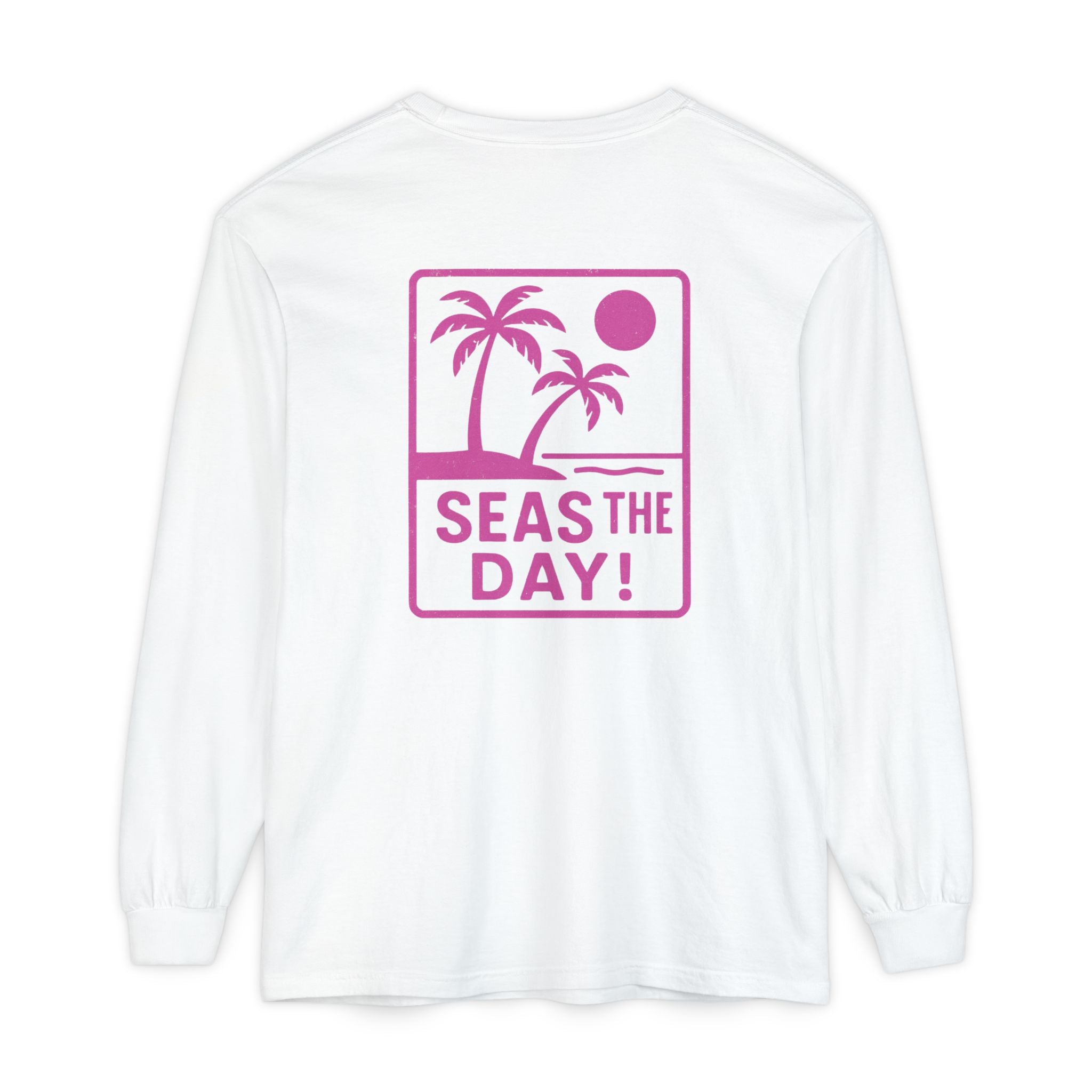 Tropic Beach 'Seas the Day' Long Sleeve Tee - Hot Summer Pink
