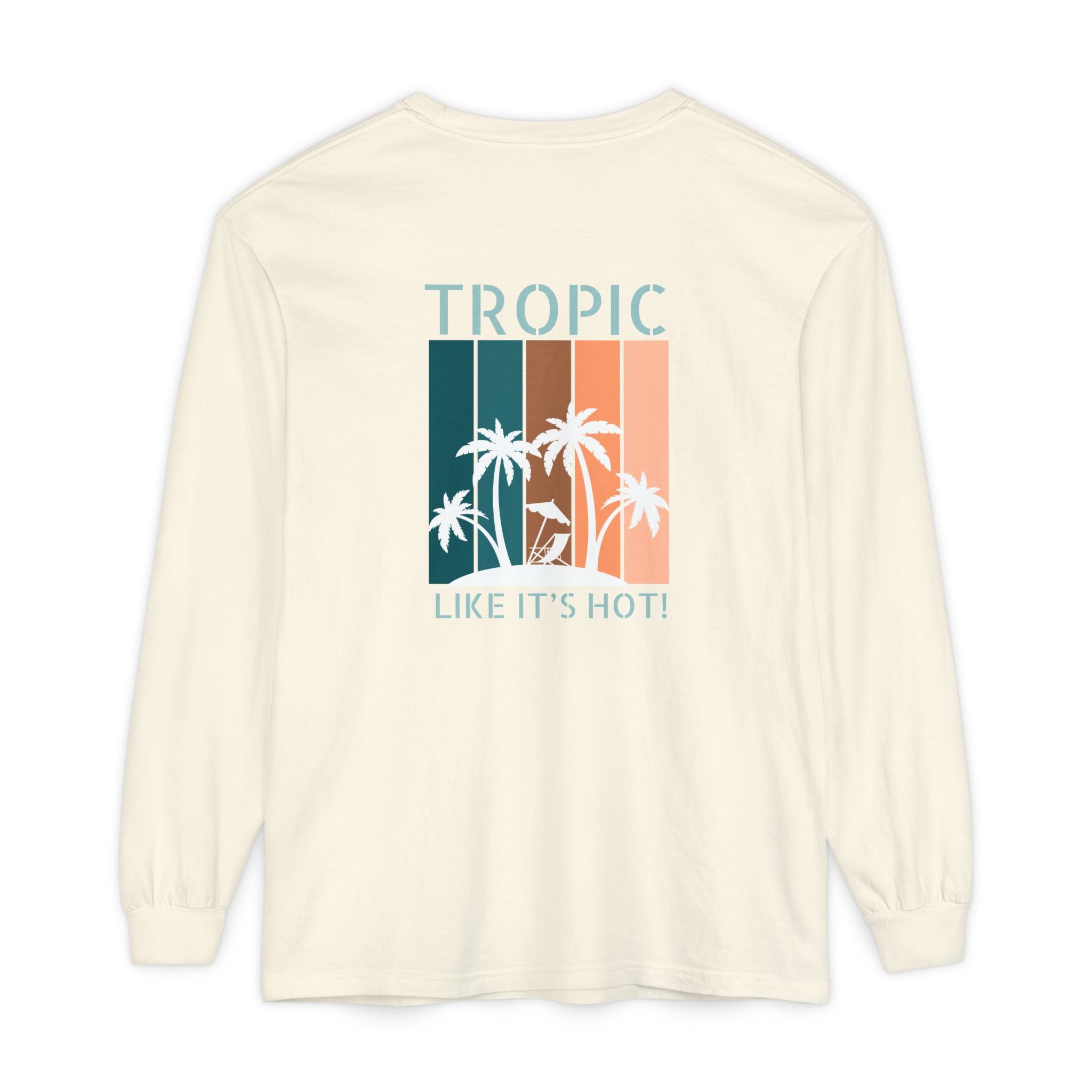 Tropic Panels Long Sleeve Tee - Peaches & Cream