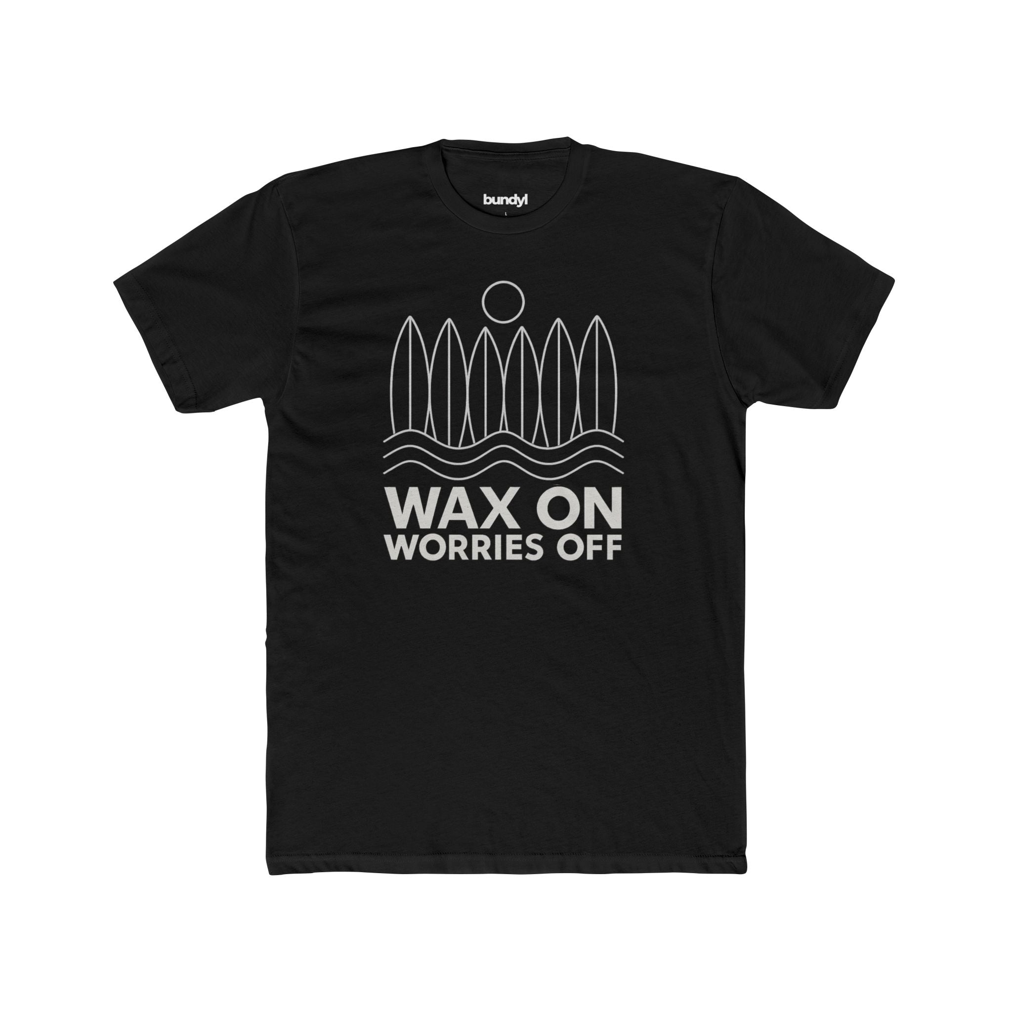 Boards Up 'Wax On' Fitted Tee - White Outline