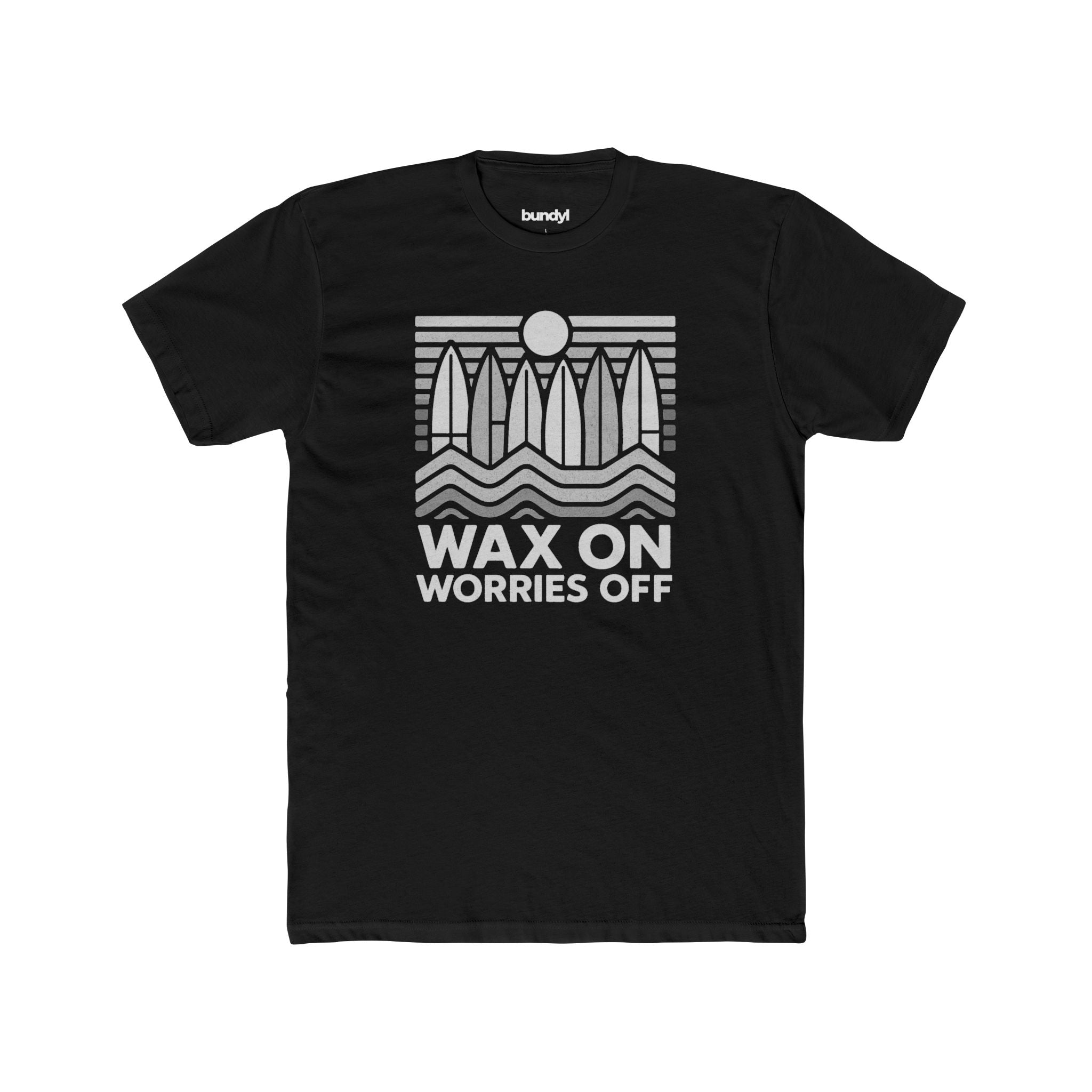 Boards Up 'Wax On' Fitted Tee - Wave White