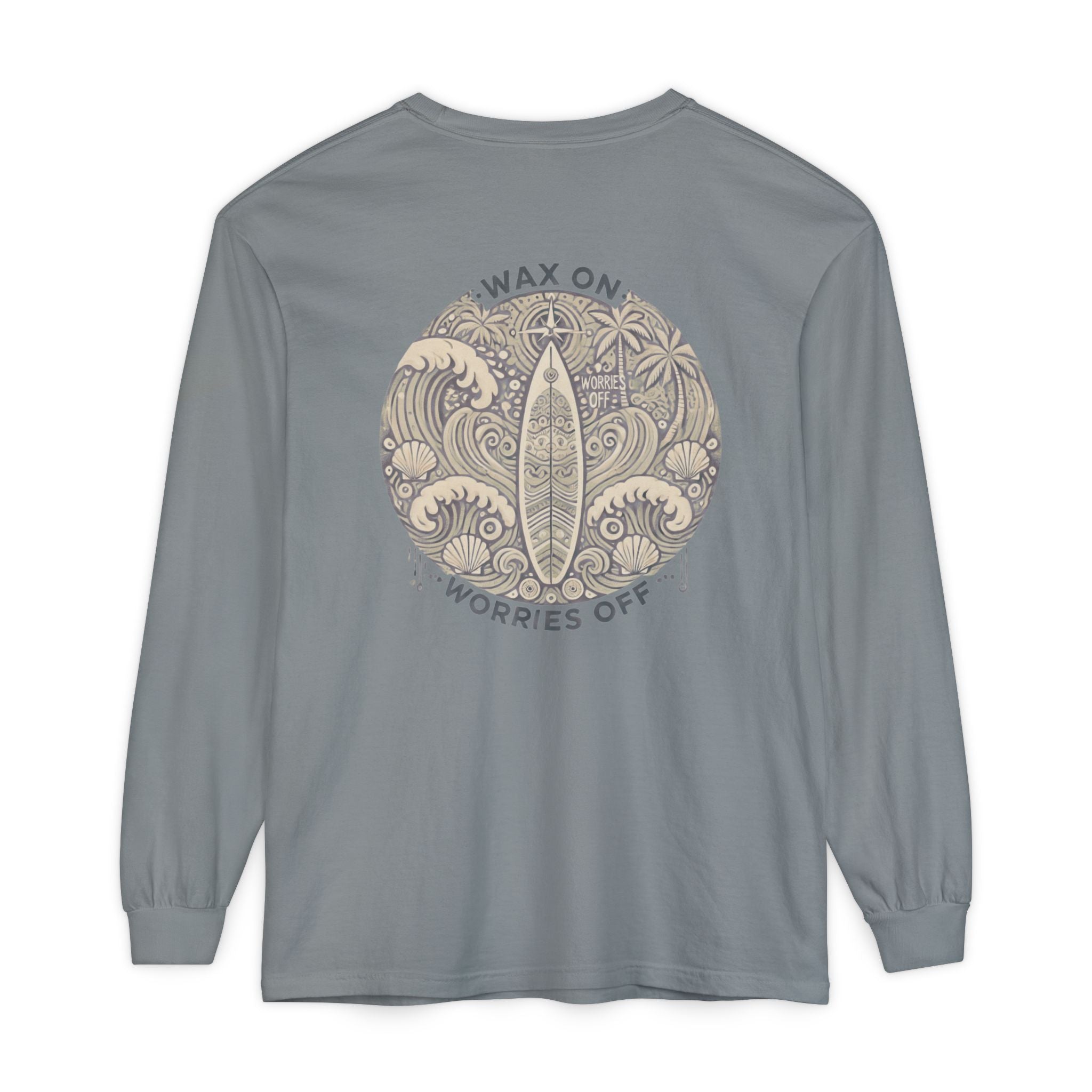 Vintage 'Wax On' Long Sleeve Tee - Sand