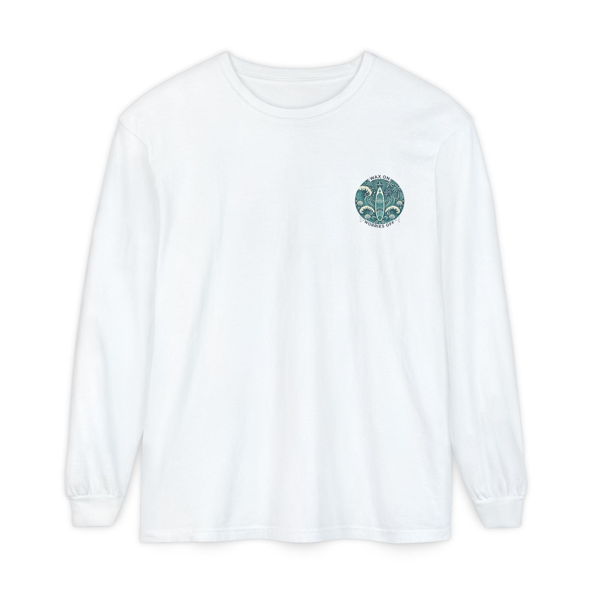 Vintage 'Wax On' Long Sleeve Tee - Shadow Green
