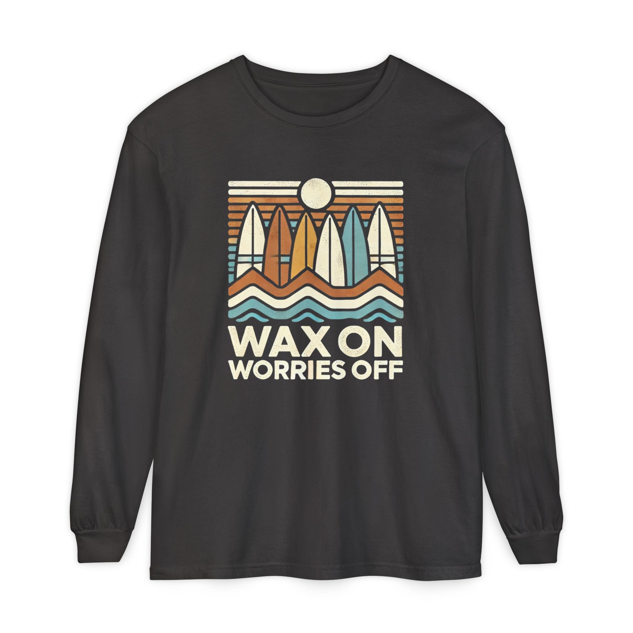 Boards Up 'Wax On' Long Sleeve Tee - Sand & Sky