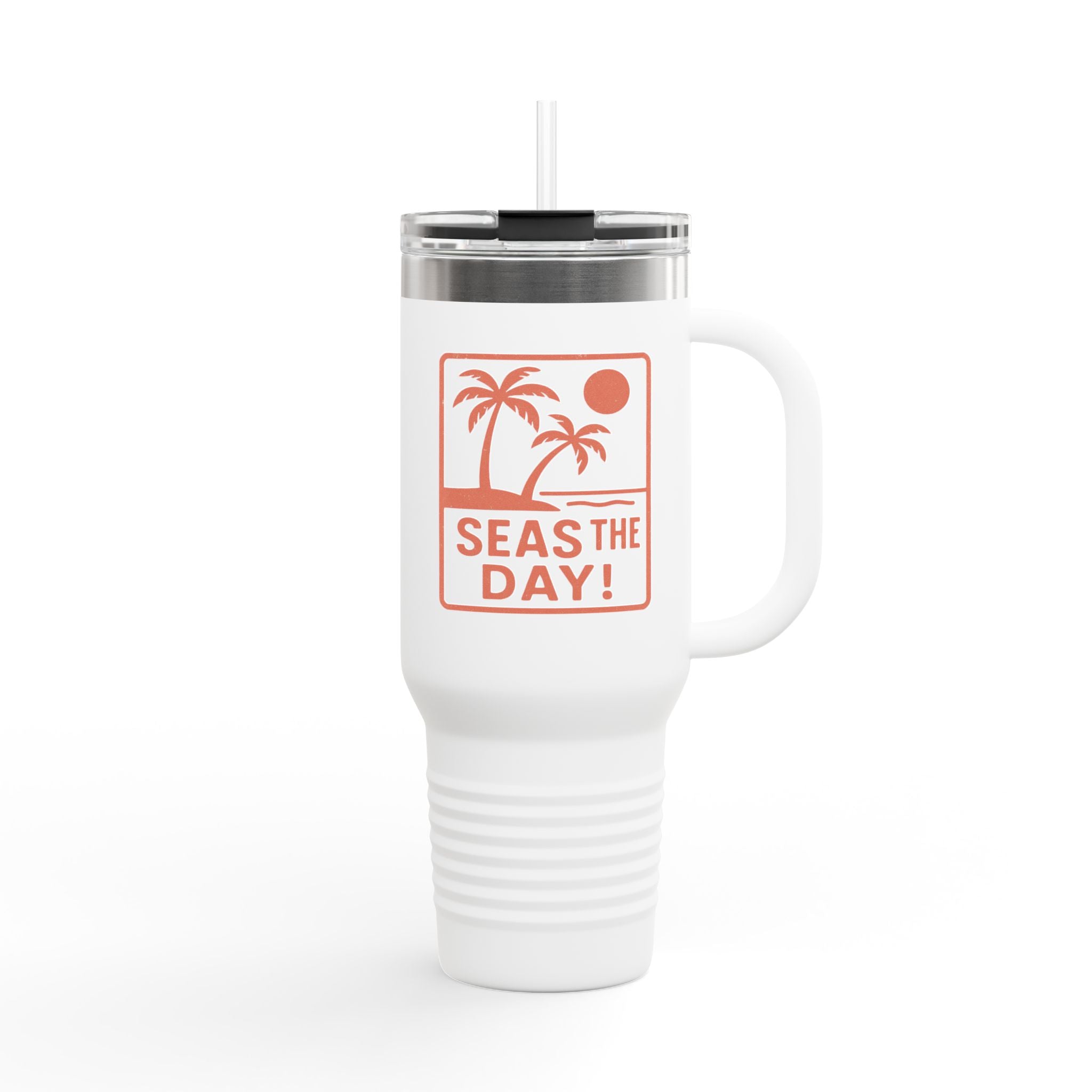 Tropic Beach 'Seas the Day' Tumbler - Sunset Orange