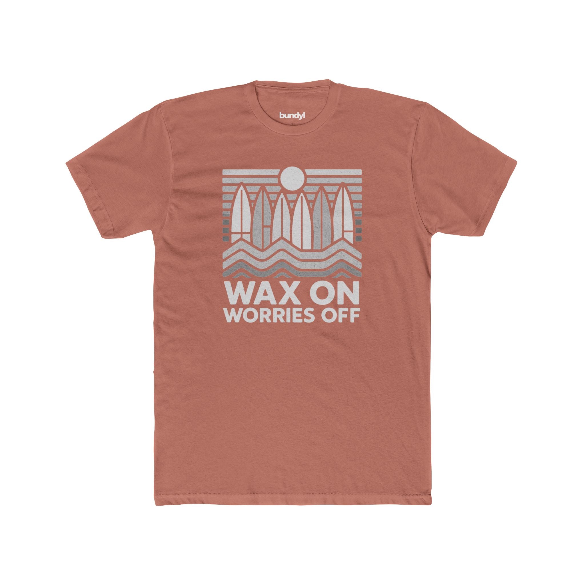 Boards Up 'Wax On' Fitted Tee - Wave White