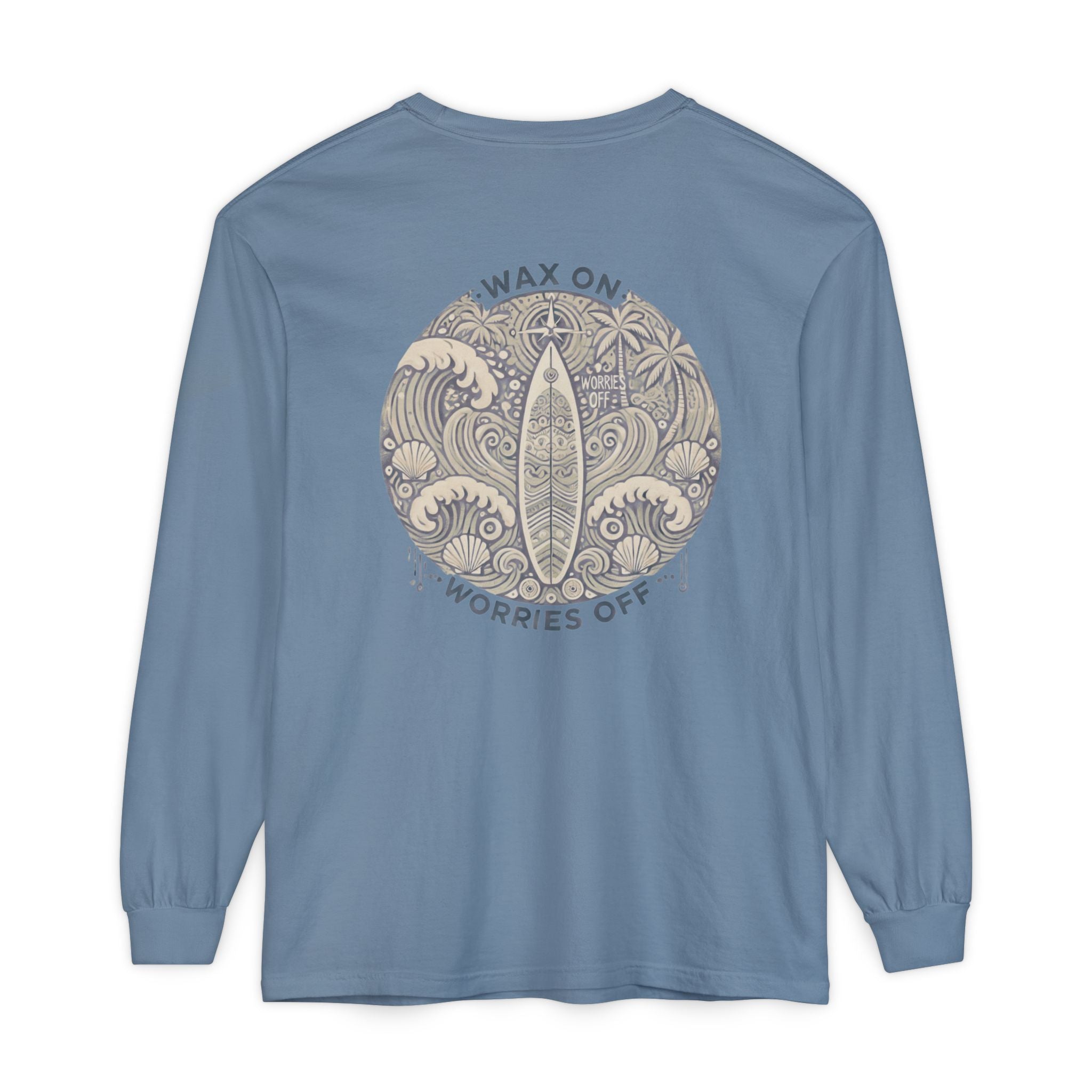Vintage 'Wax On' Long Sleeve Tee - Sand