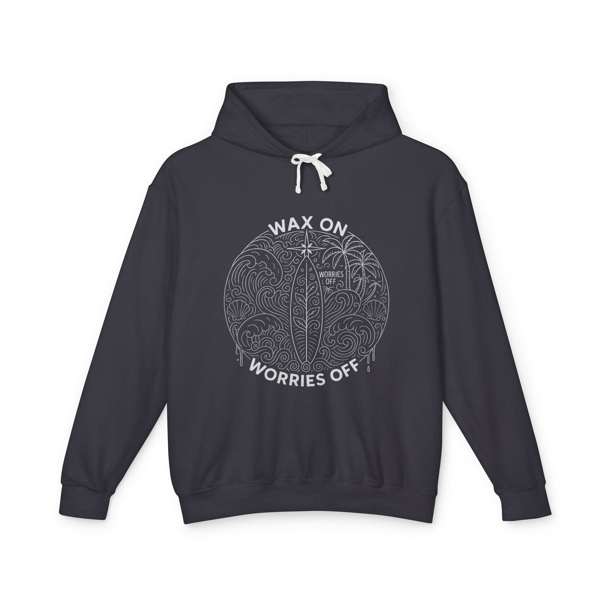 Vintage 'Wax On' Hoodie - Pencil White - Bold Front