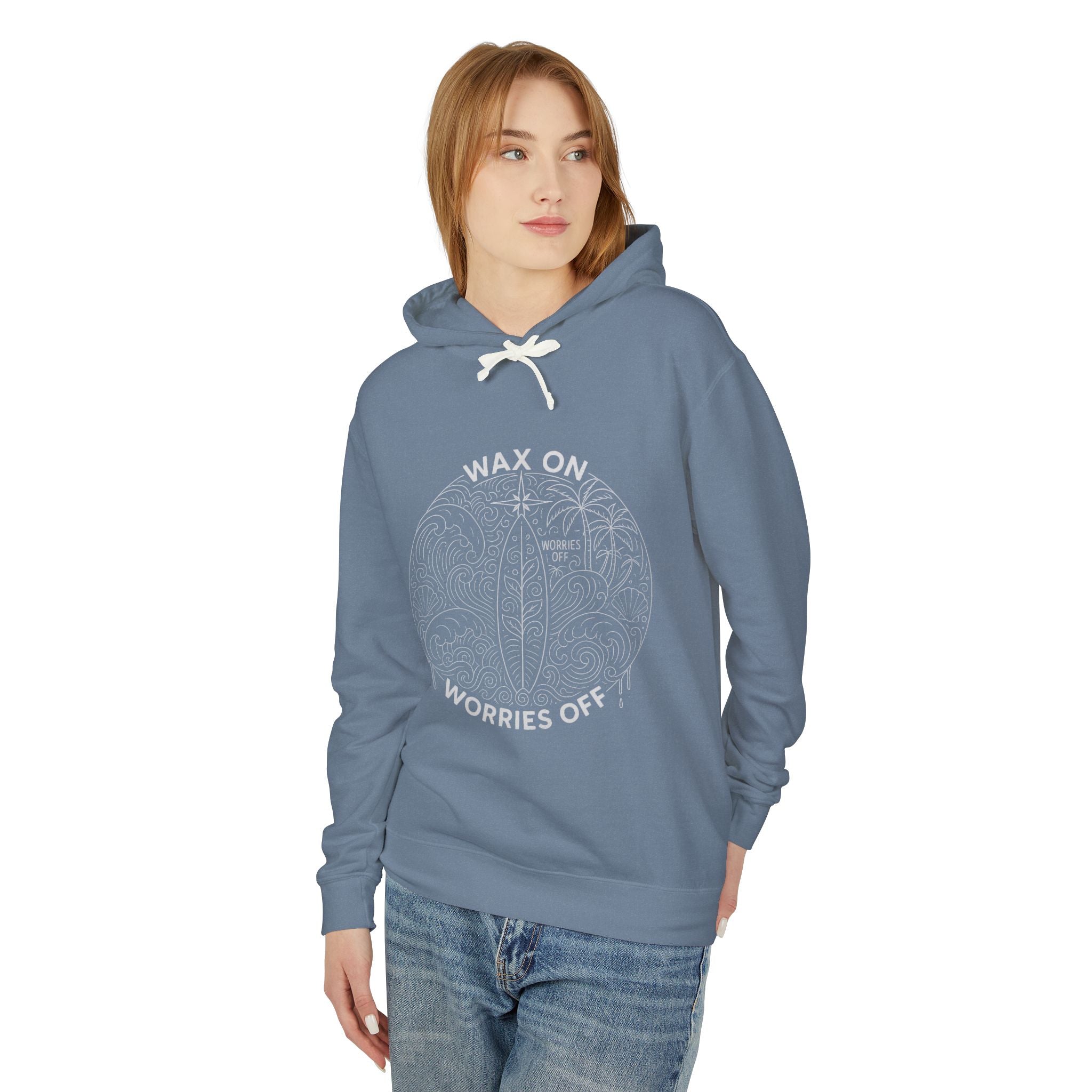 Vintage 'Wax On' Hoodie - Pencil White - Bold Front