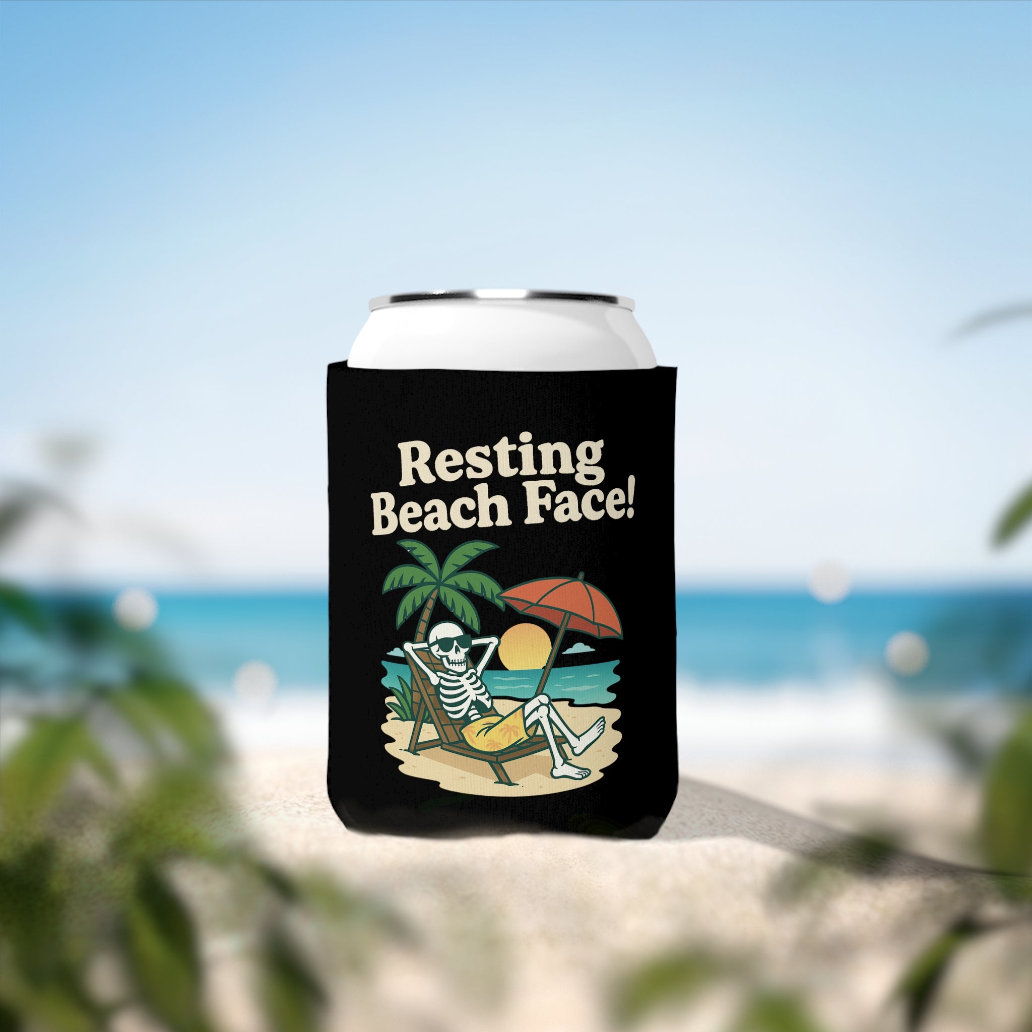 Skully 'Resting Beach Face' Can Cooler