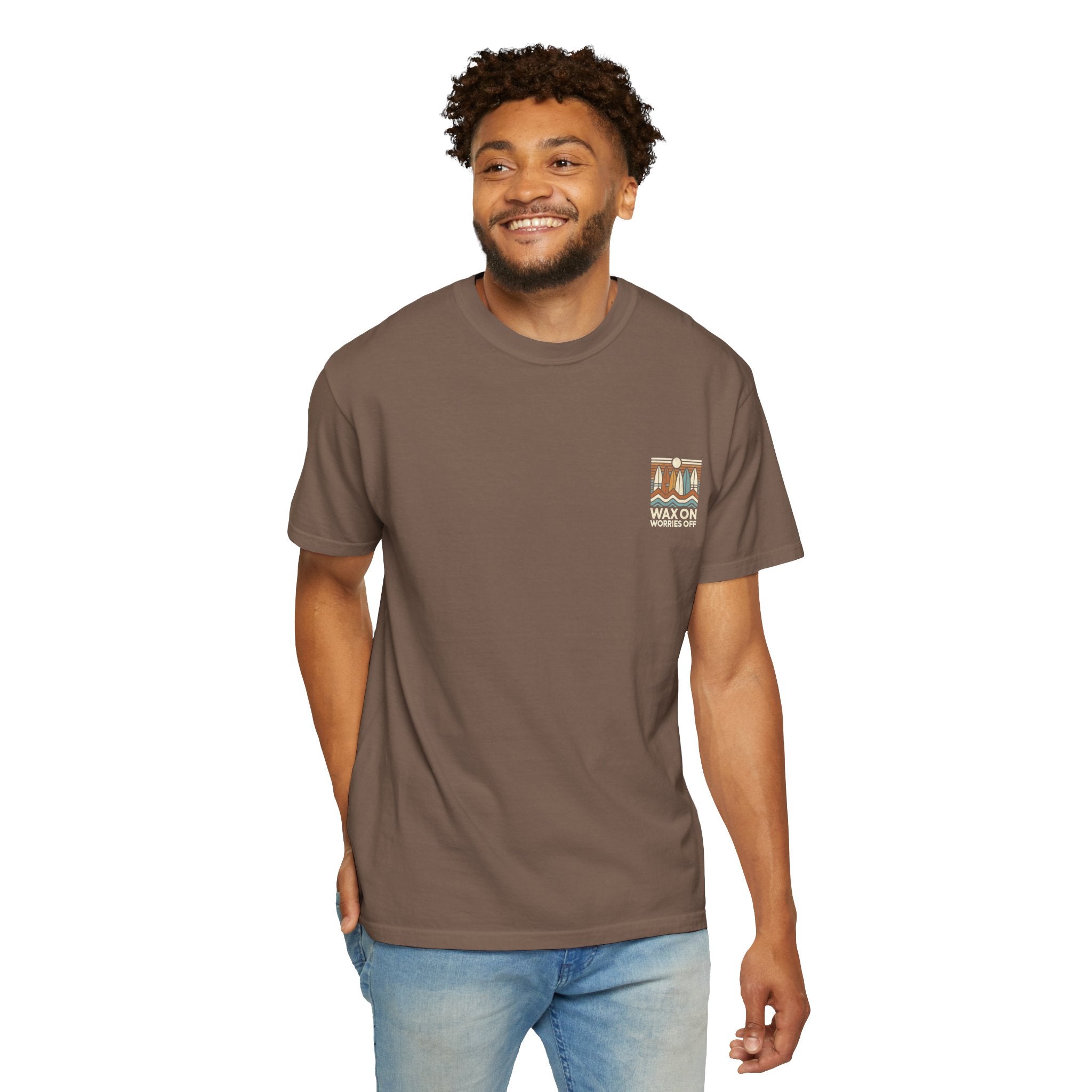 Boards Up 'Wax On' Relaxed Tee - Sand & Sky