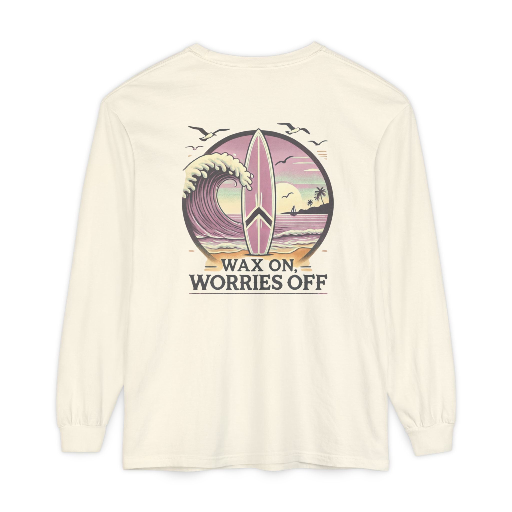 Wave Crest 'Wax On' Long Sleeve Tee - Clamshell Pink