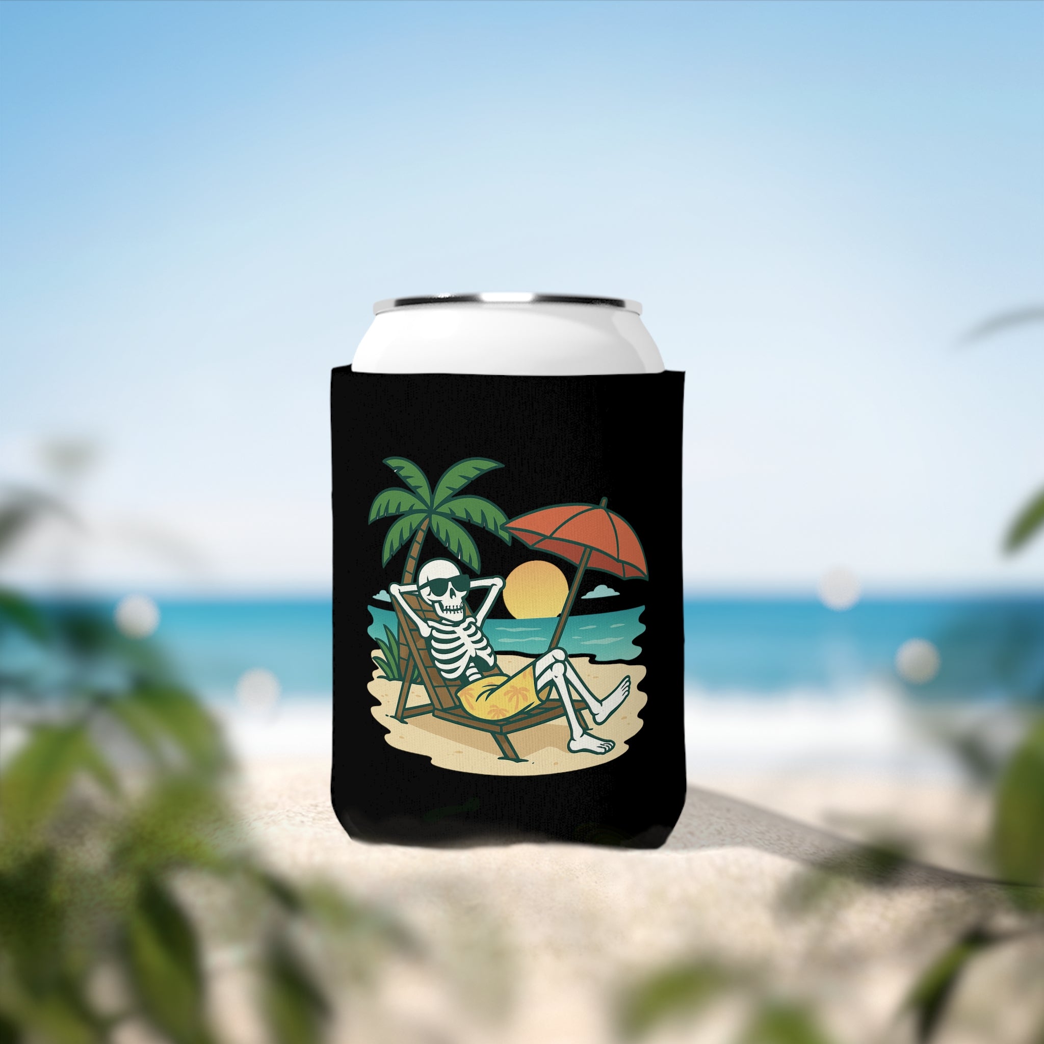 Skully 'Resting Beach Face' Can Cooler - Image Only
