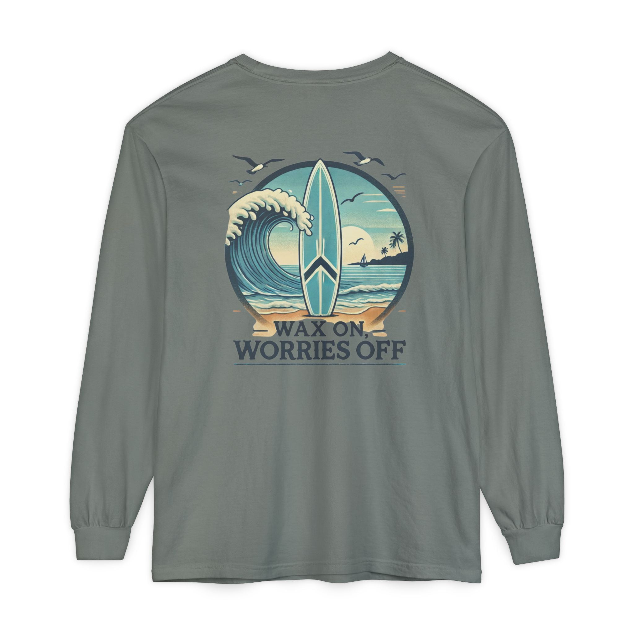 Wave Crest 'Wax On' Long Sleeve Tee - Acapulco Green