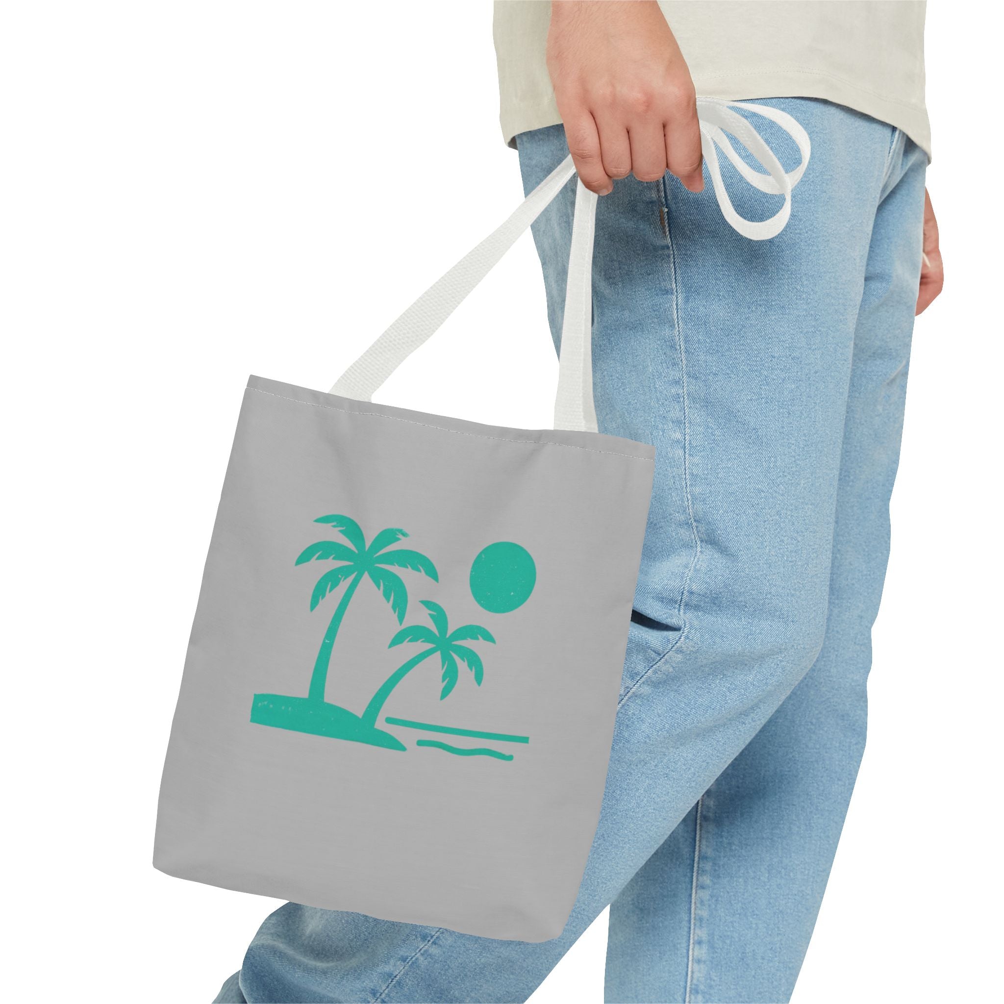 Tropic Beach Canvas Tote Bag - Seafoam Green