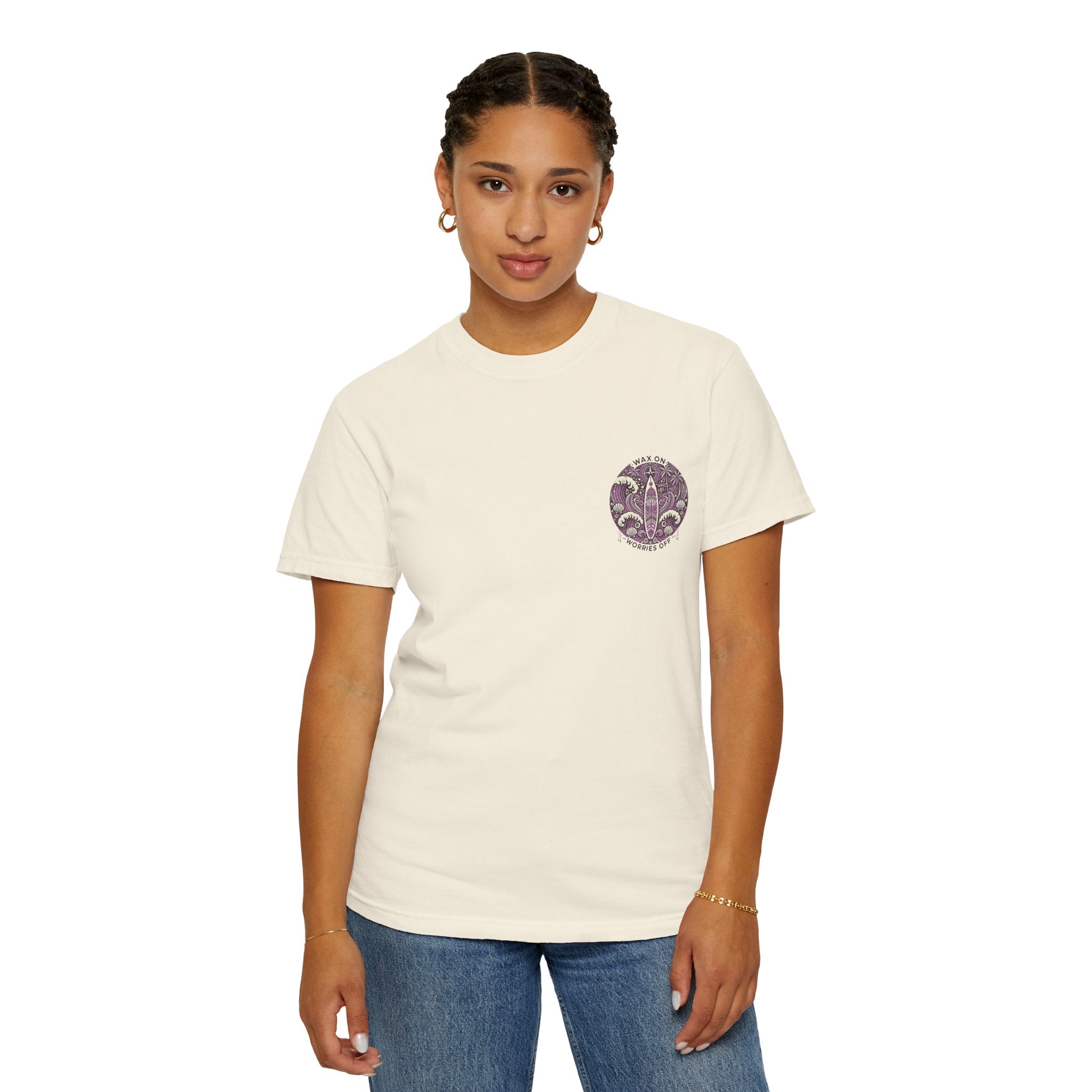 Vintage 'Wax On' Relaxed Tee - Lilac