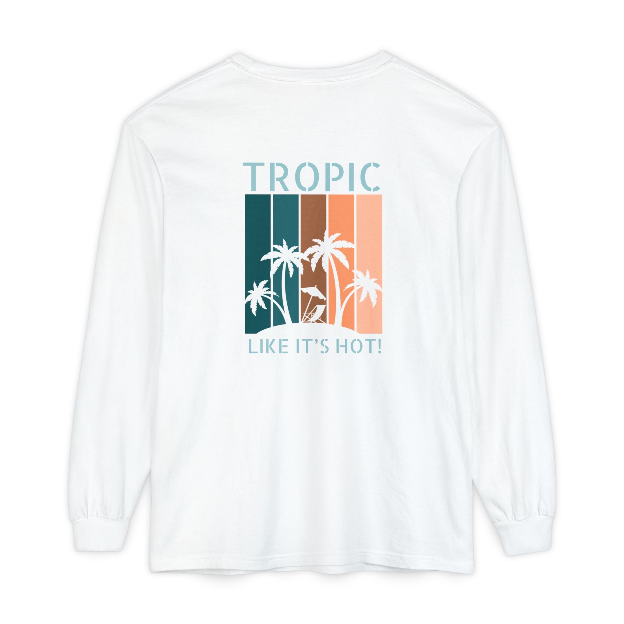 Tropic Panels Long Sleeve Tee - Peaches & Cream