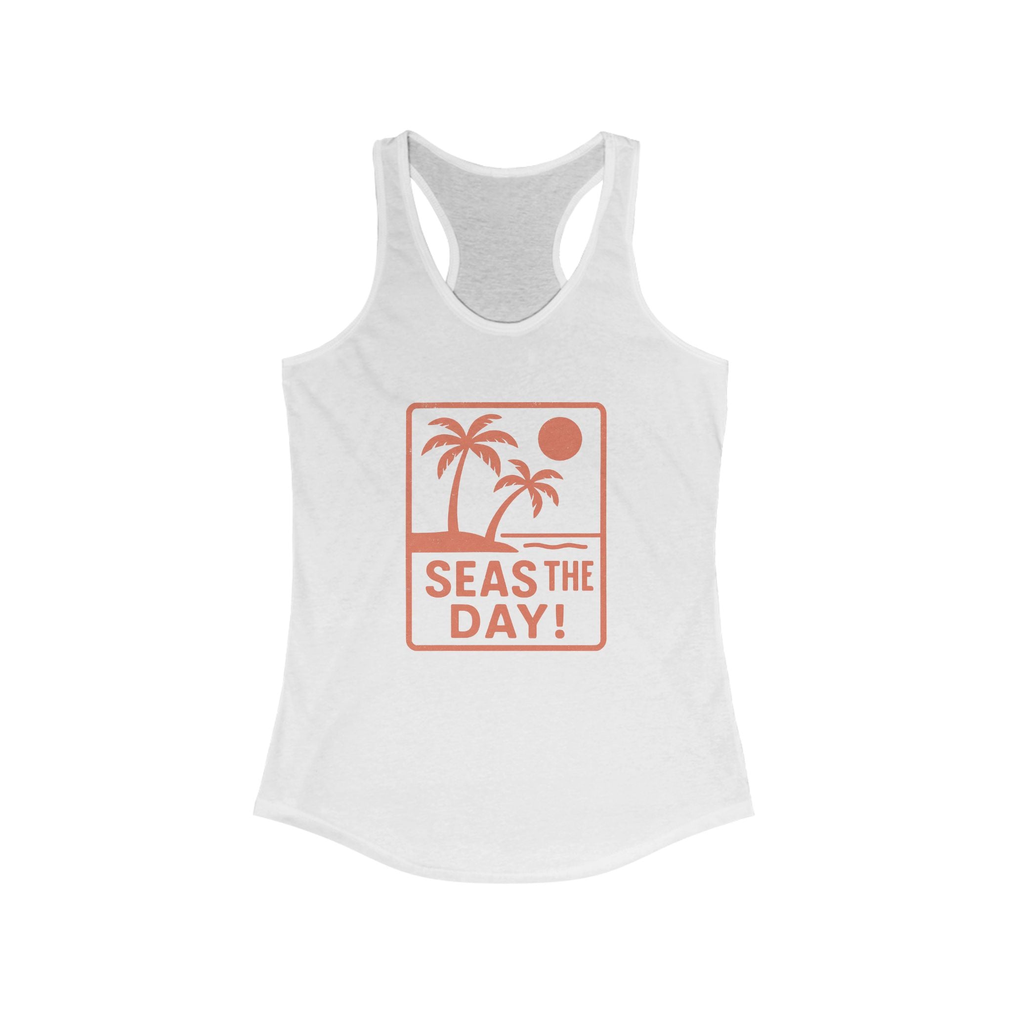 Tropic Beach 'Seas the Day' Racerback Tank - Sunset Orange