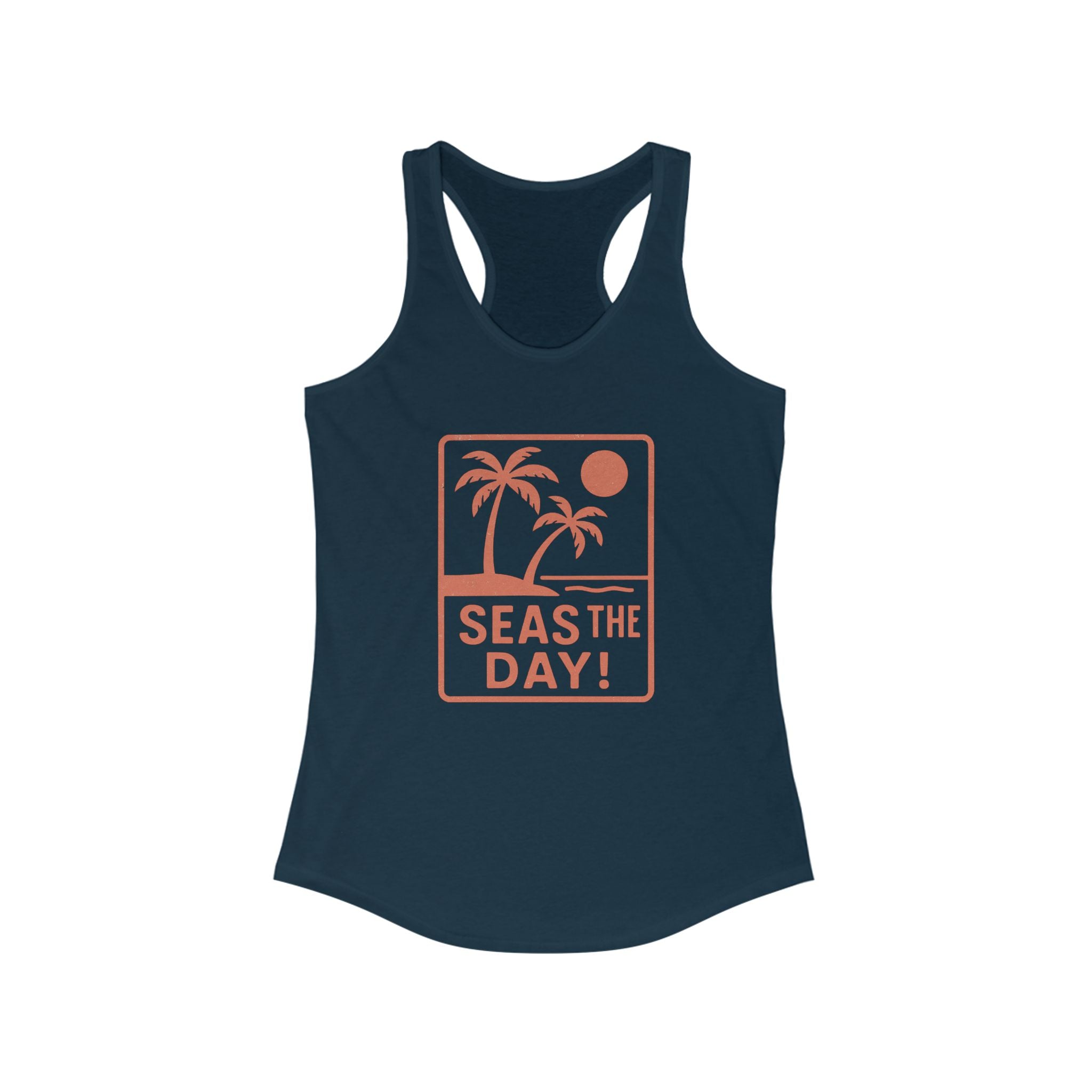 Tropic Beach 'Seas the Day' Racerback Tank - Sunset Orange