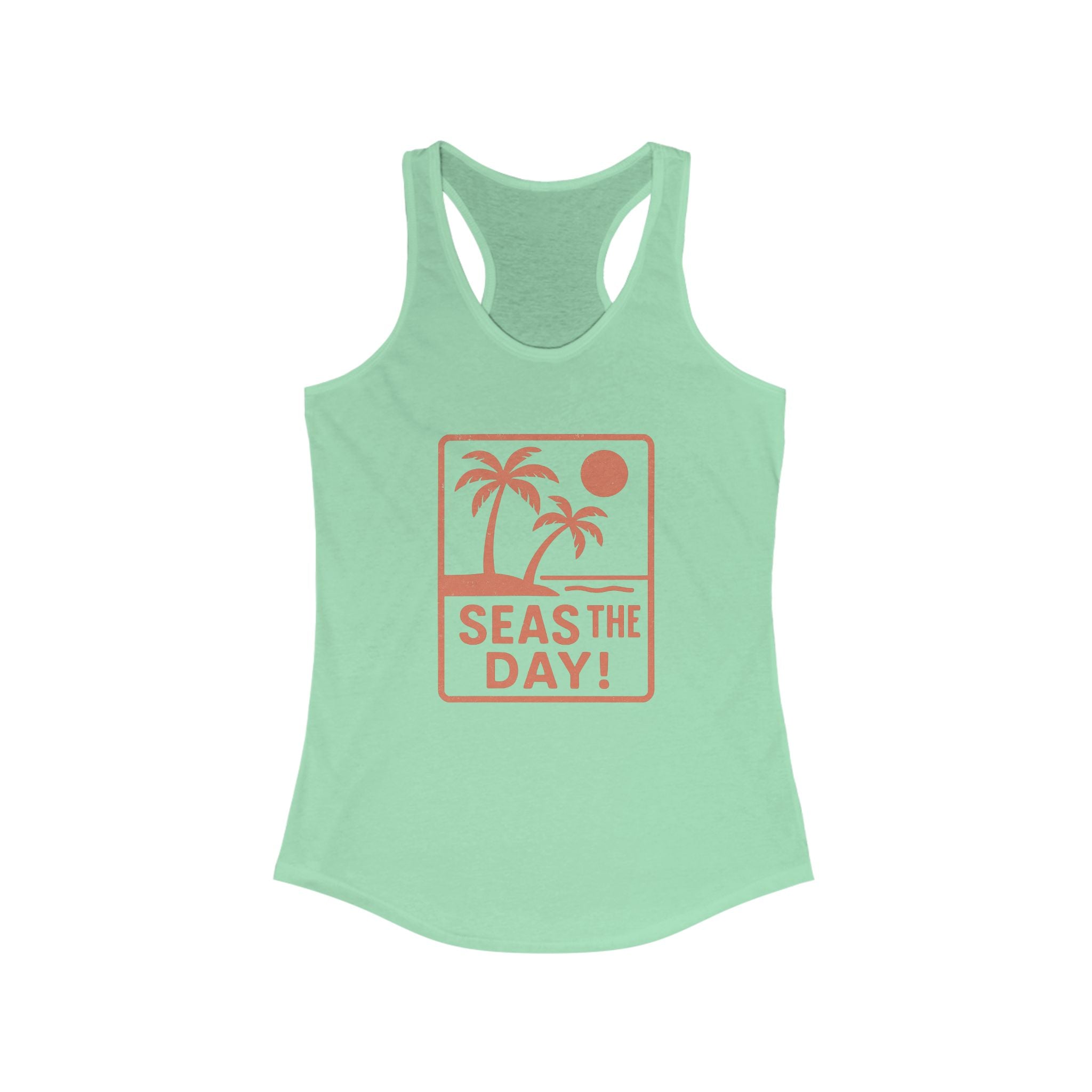 Tropic Beach 'Seas the Day' Racerback Tank - Sunset Orange